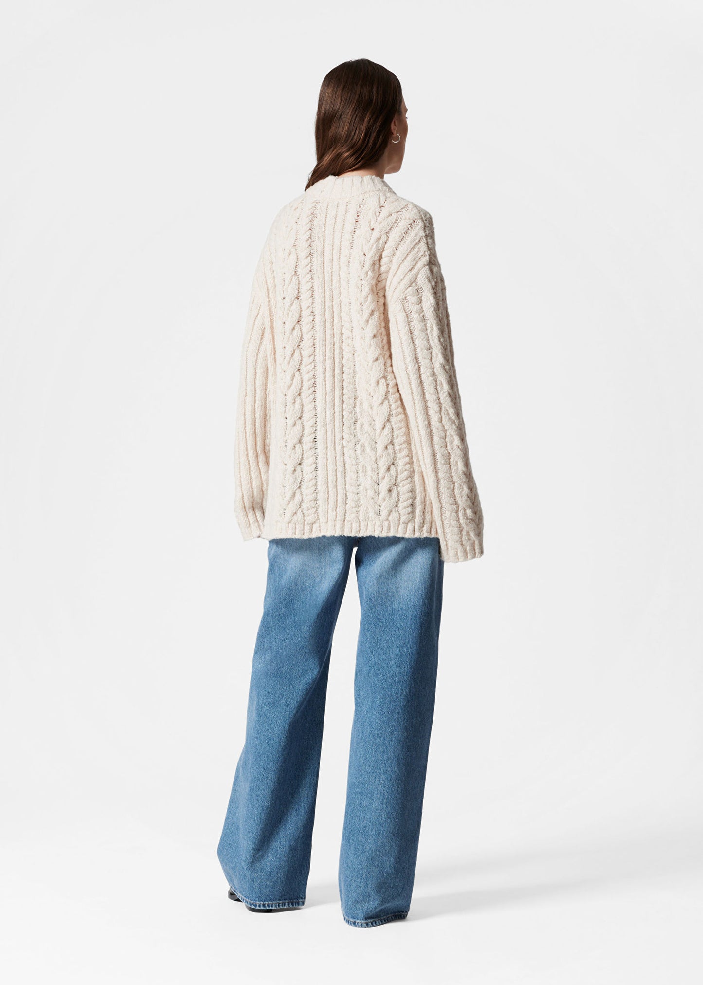 Cable-Knit V-Neck Jumper