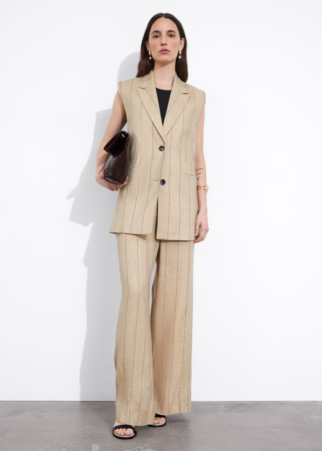 Linen-blend blazer waistcoat