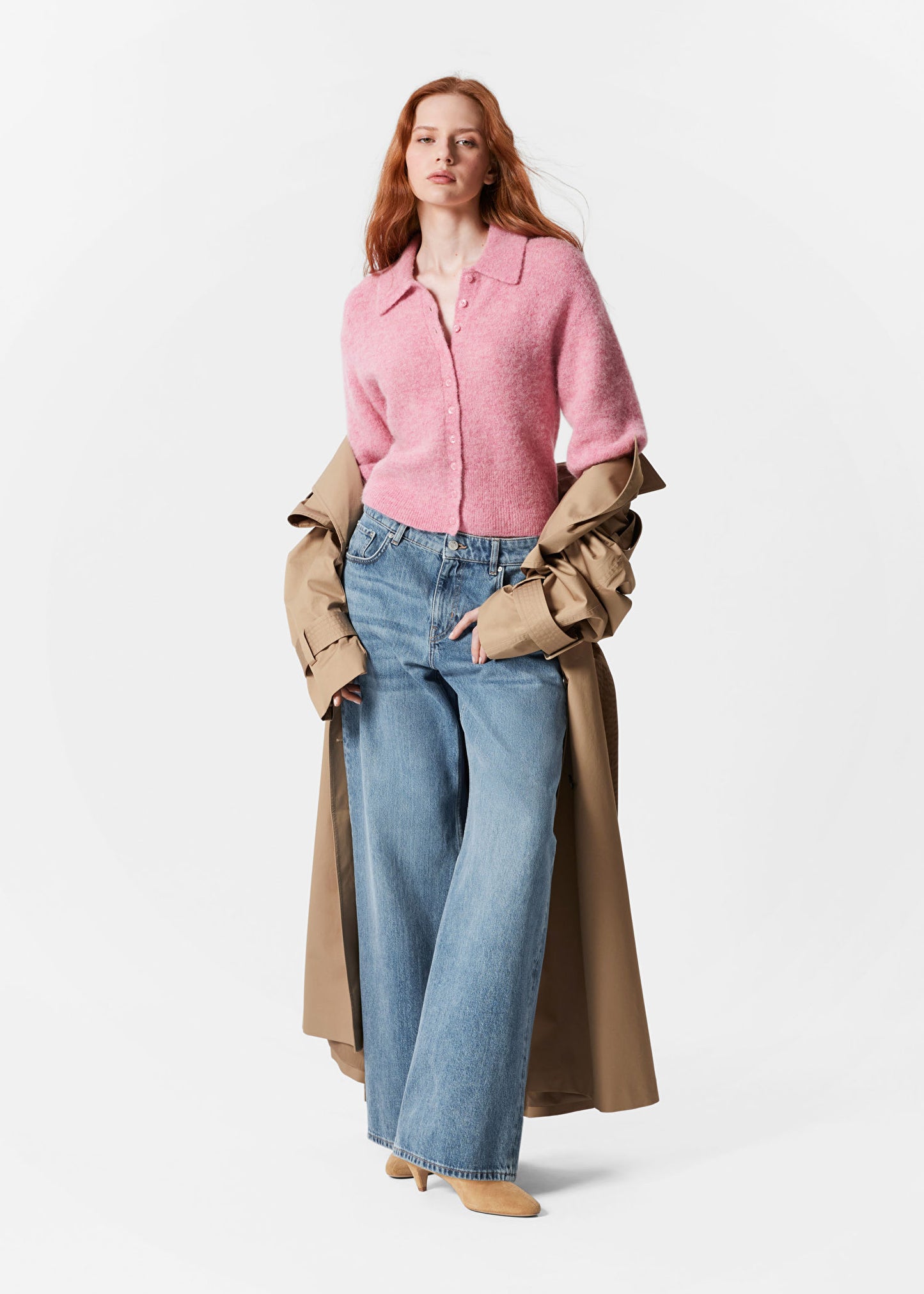 Alpaca-Blend Short-Sleeve Cardigan