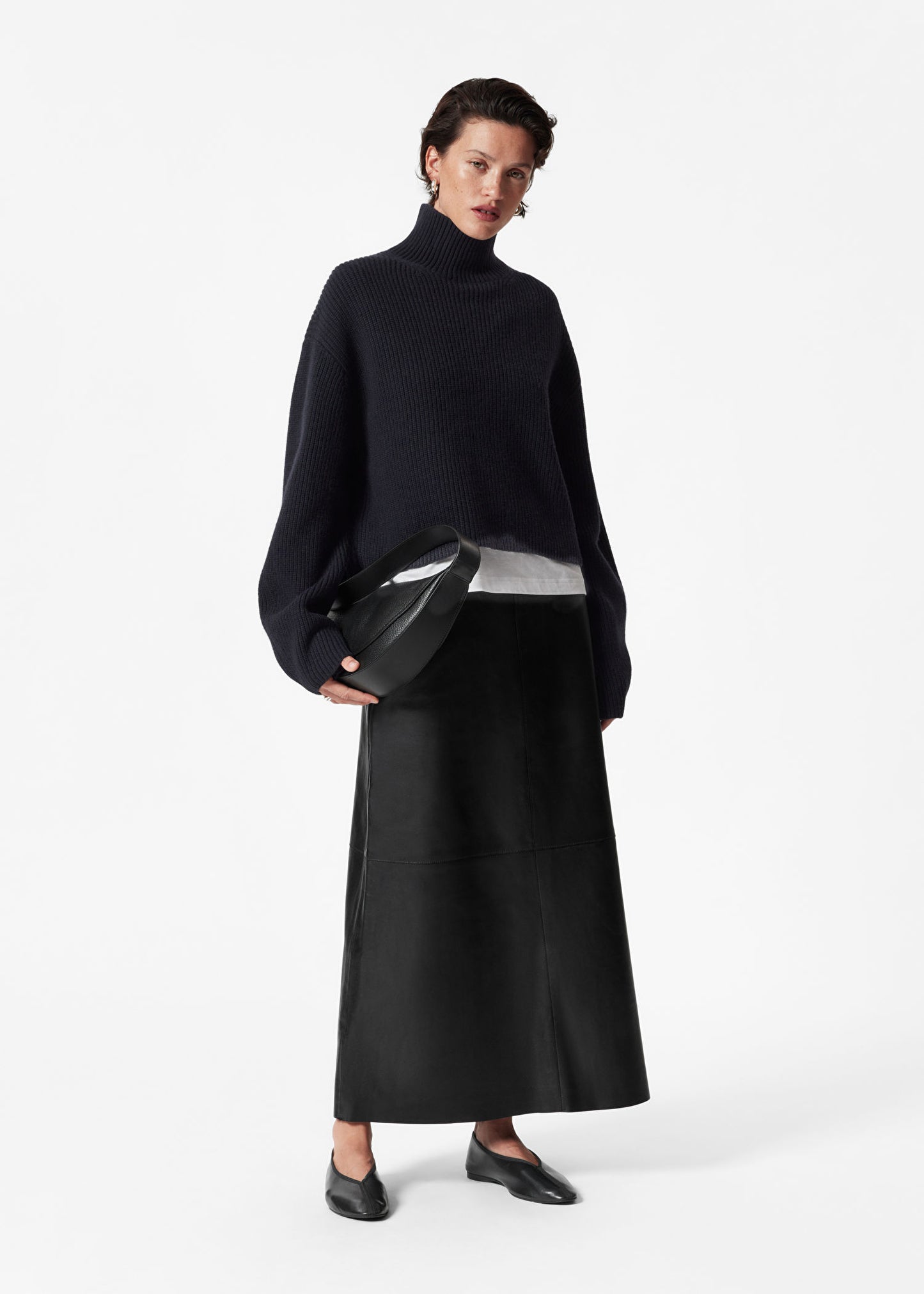 Leather Midi Skirt