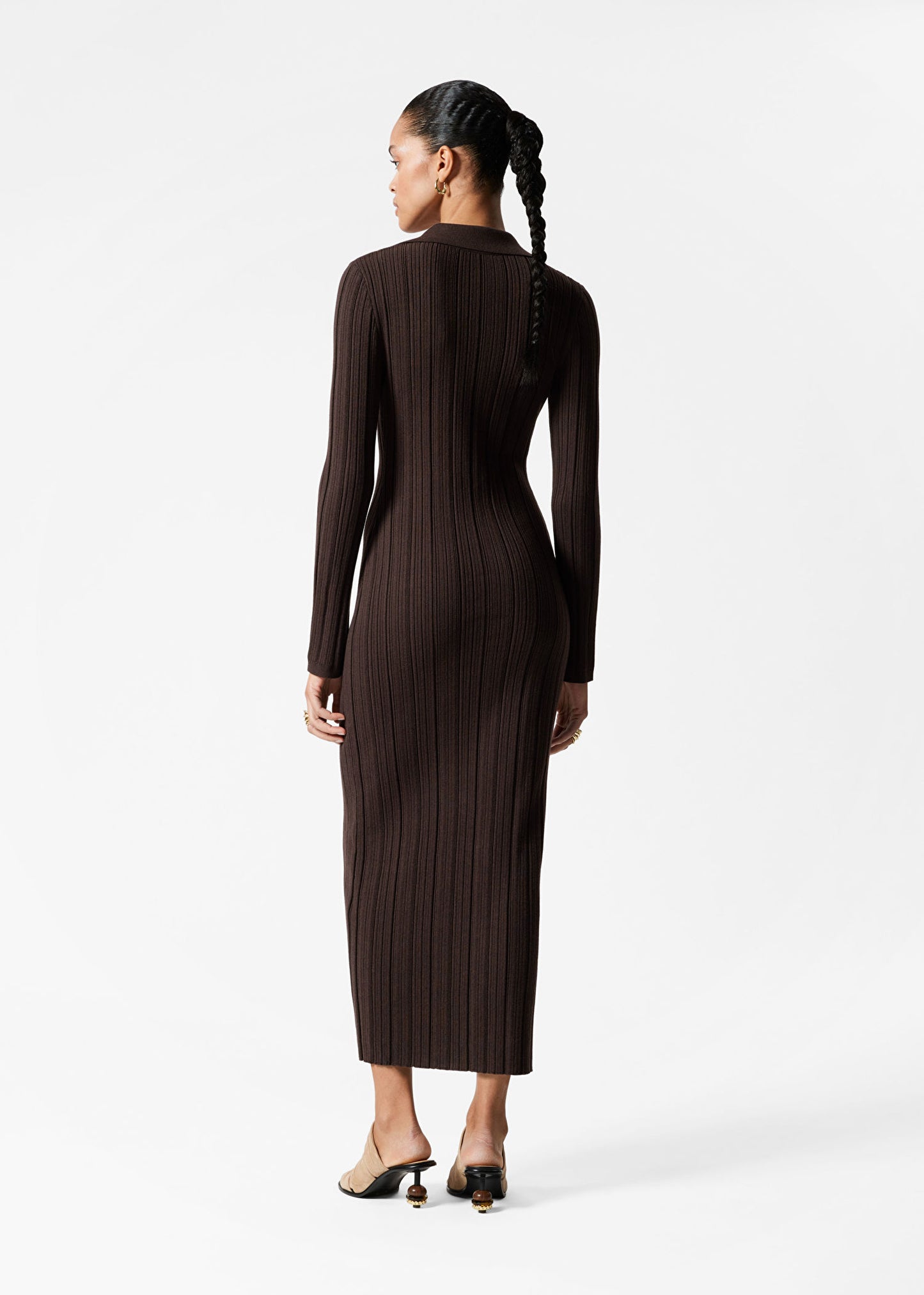 Rib-Knit Wool Maxi Dress