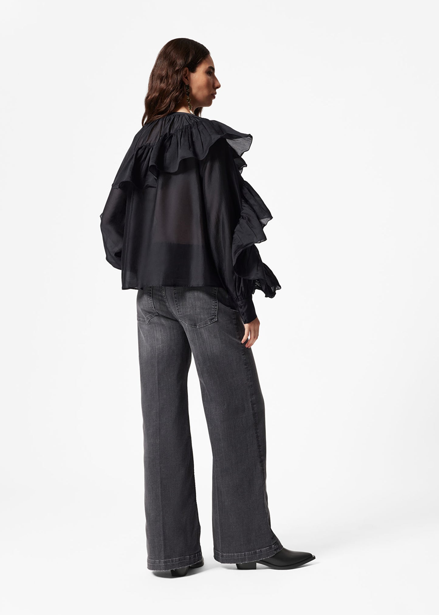 Asymmetric Ruffle Blouse
