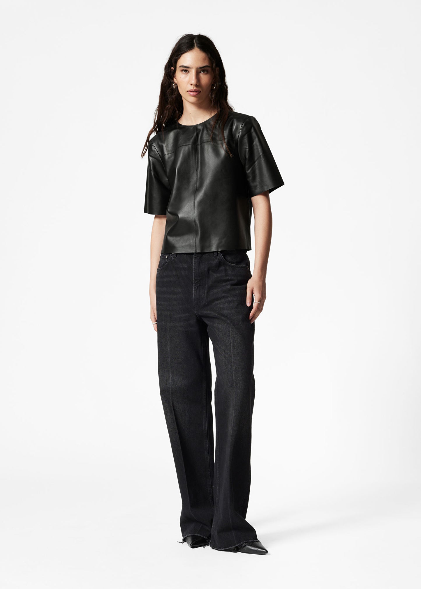 Boxy Leather T-Shirt