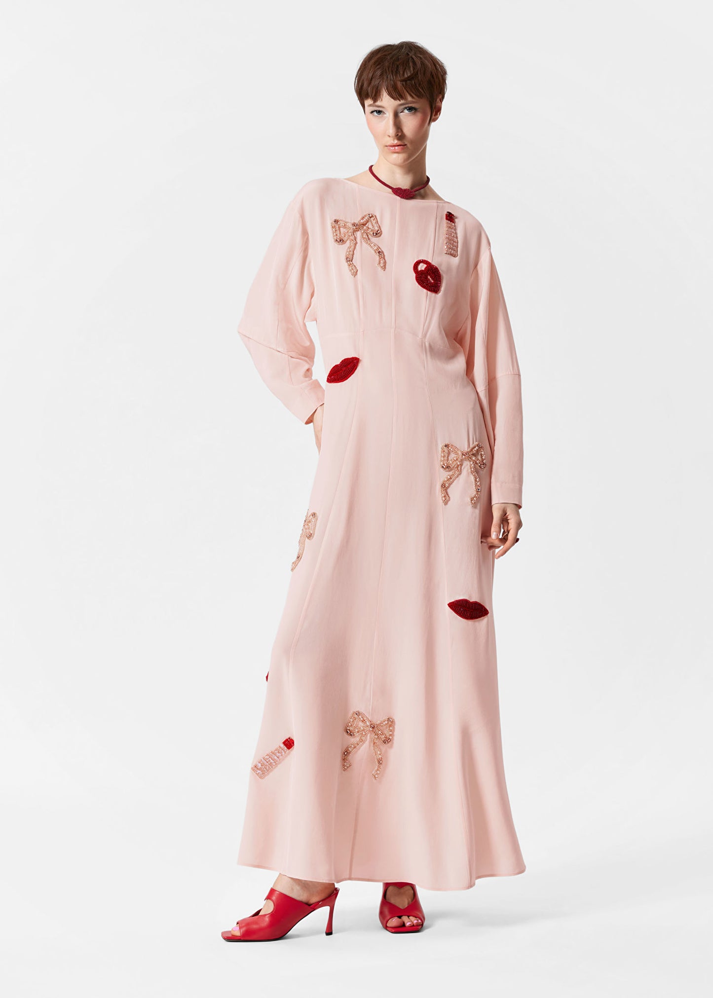 Bead-Embroidery Maxi Dress