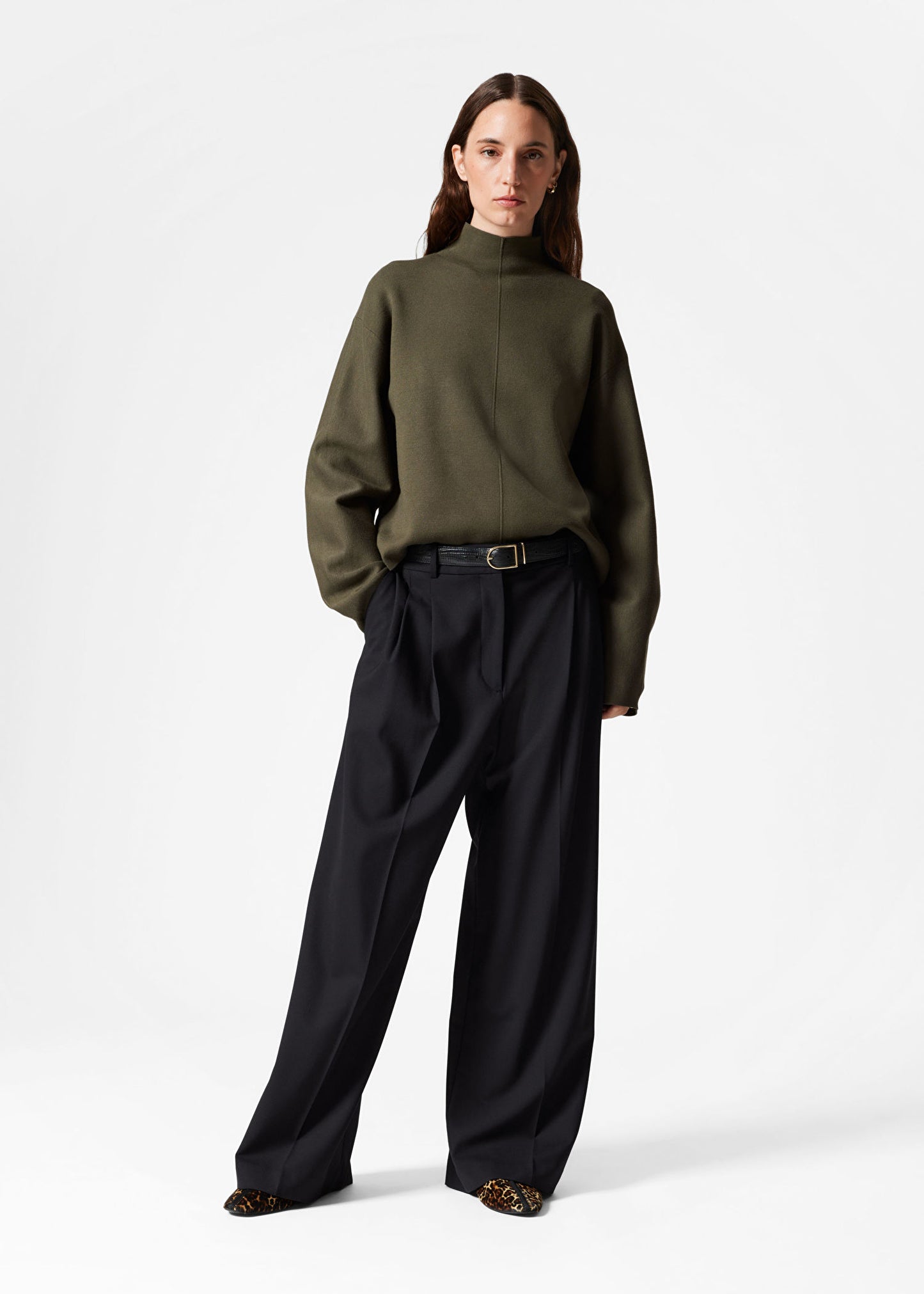 Mock-Neck Double-Knit Jumper