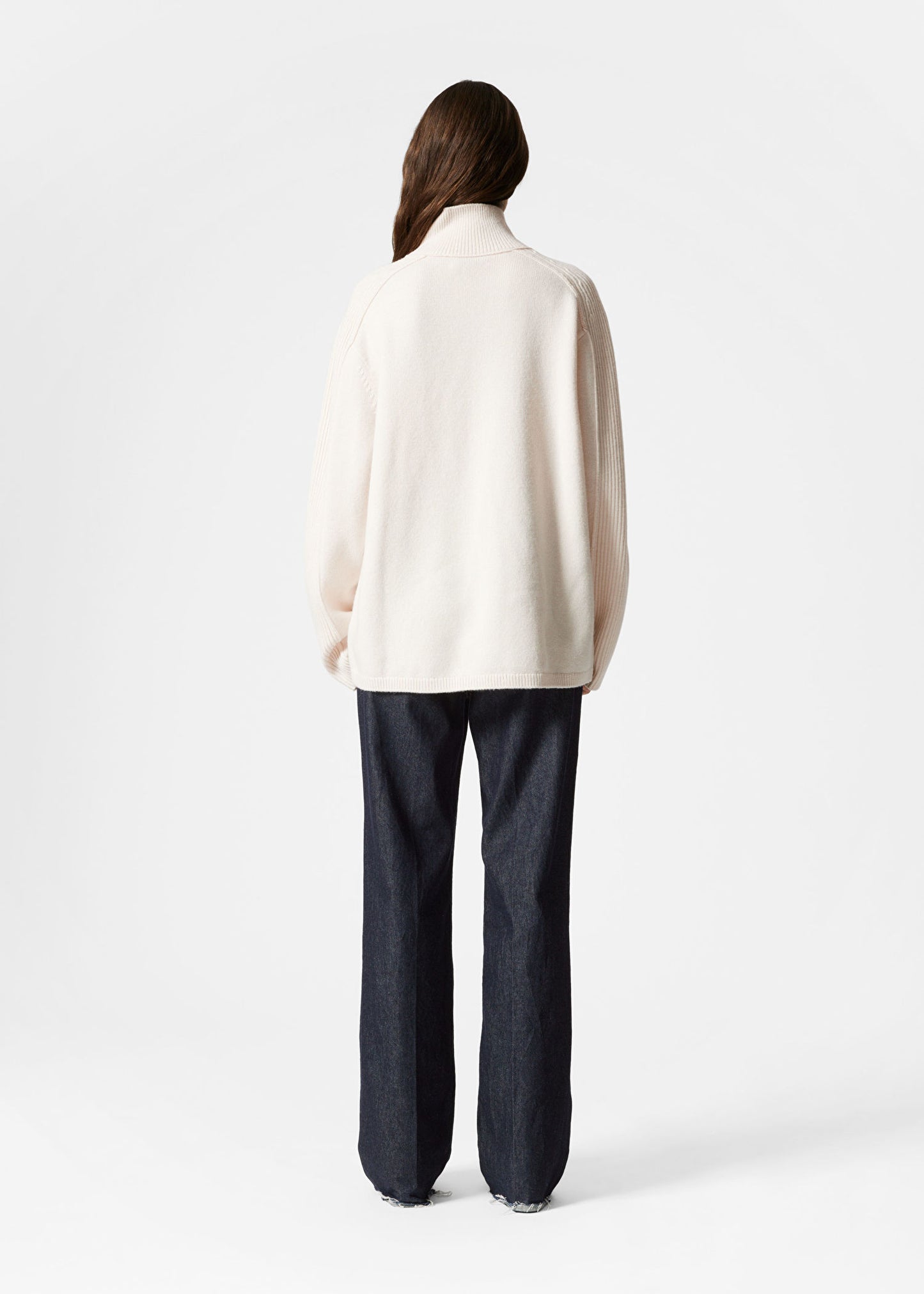 Panelled Wool Turtleneck Jumper