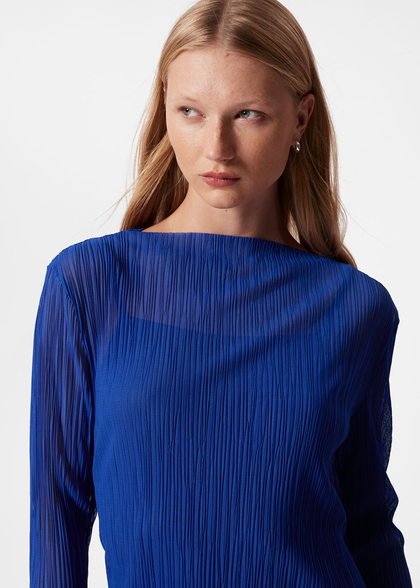 Midi Mock Neck Mesh Dress