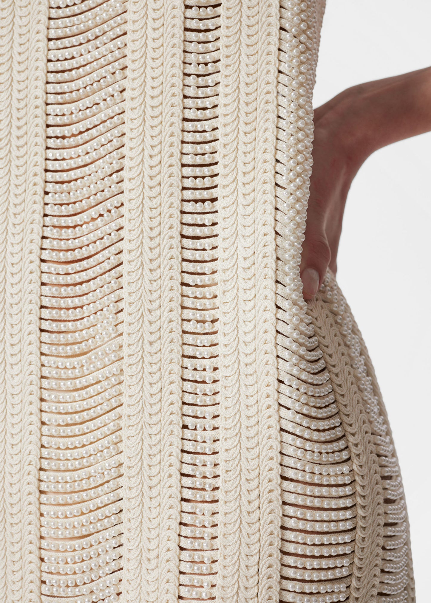 Pearl-Knit Mini Dress