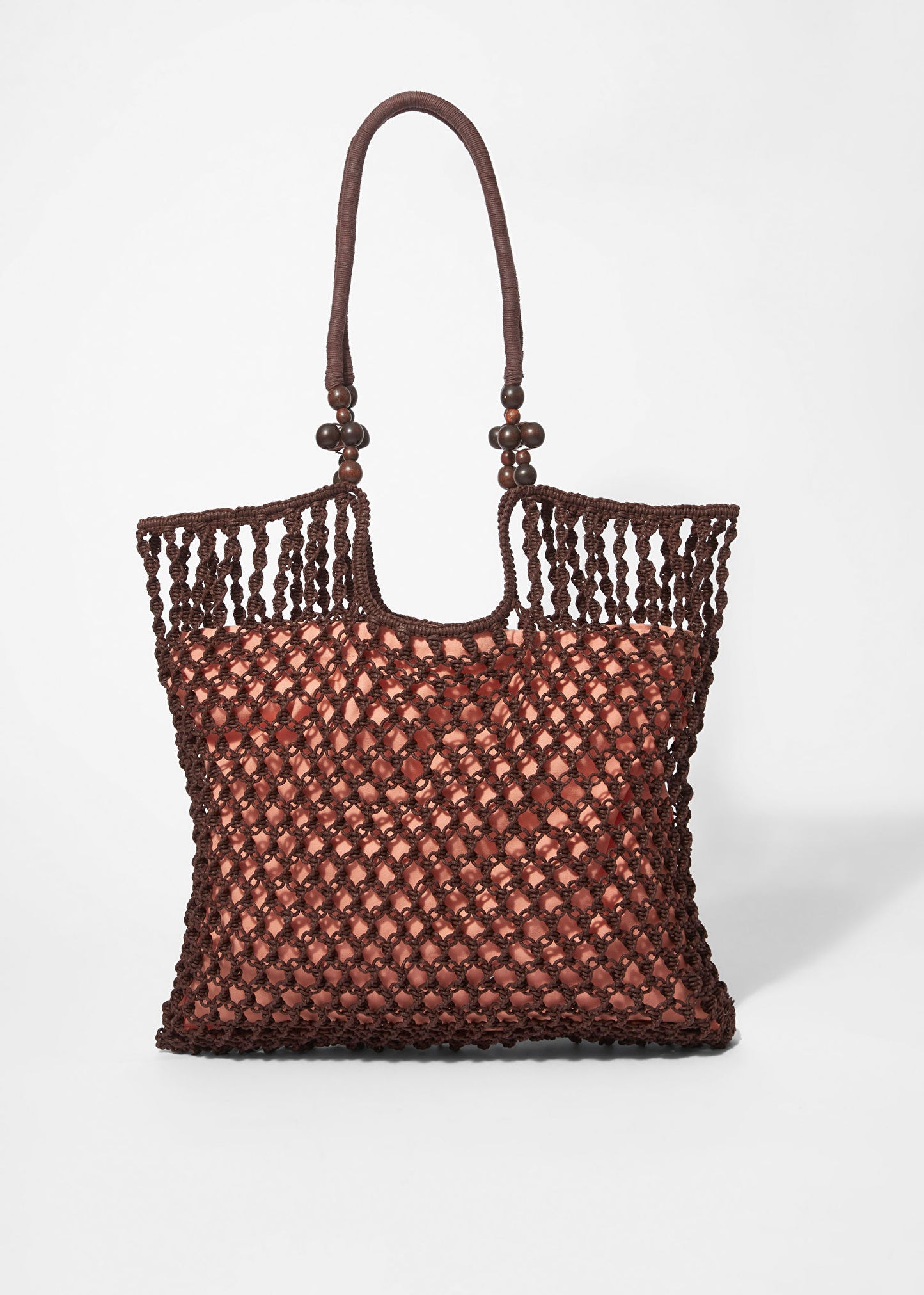 Bead-Detail Crocheted Tote Bag