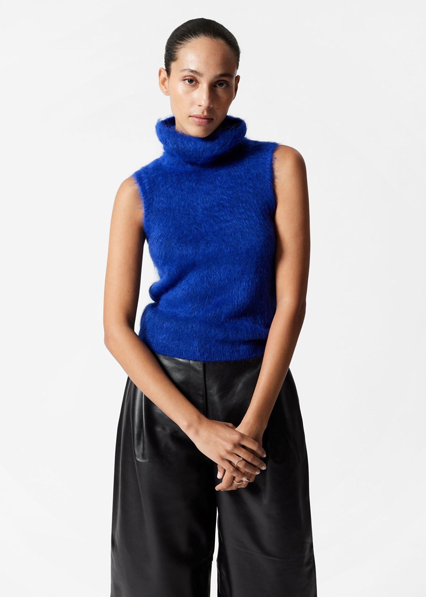 Brushed Mohair-Blend Tank Top