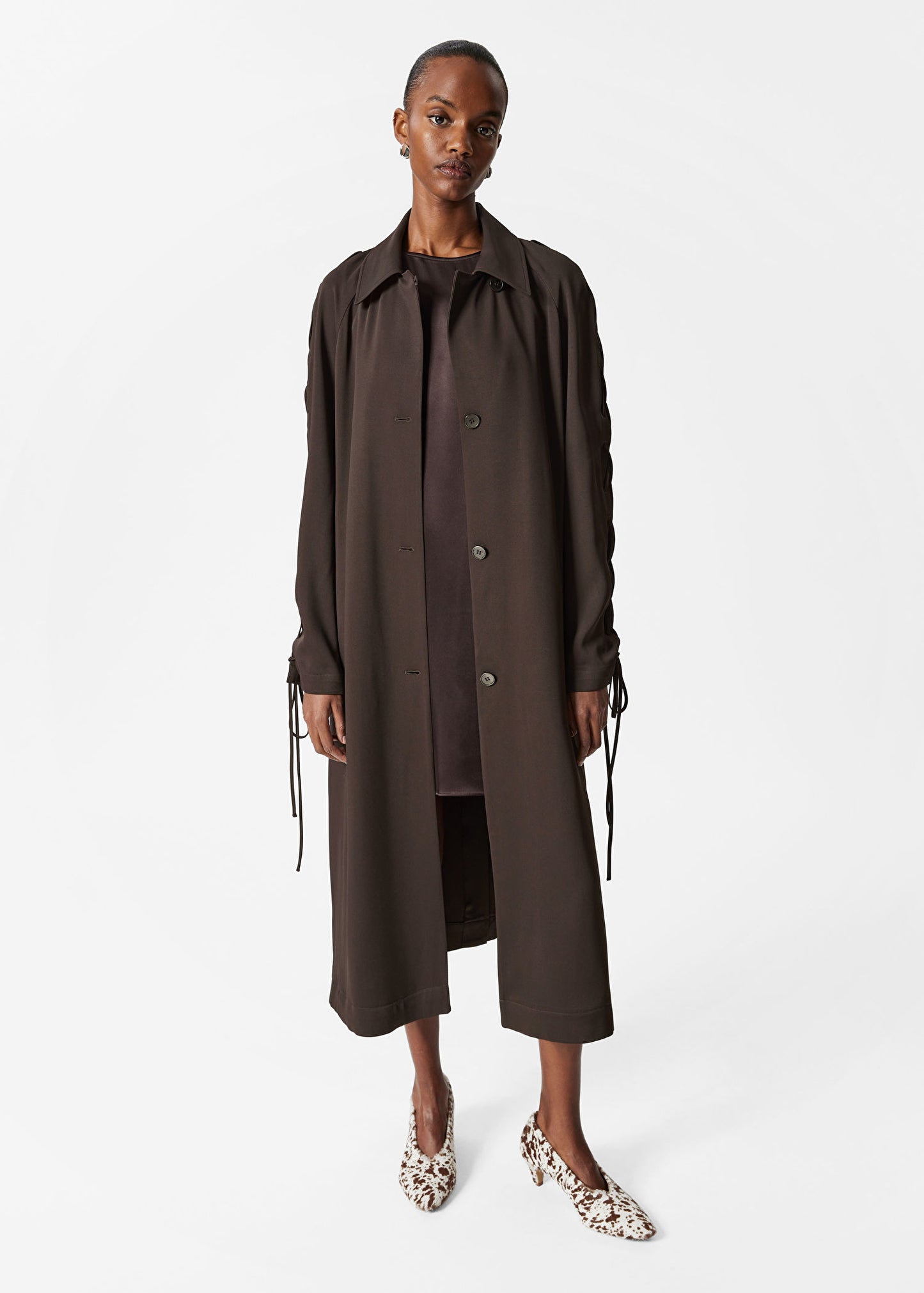 Lace-Up Car Coat