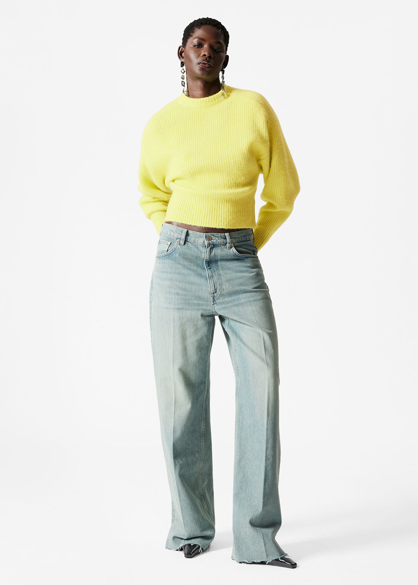 Ribbed-Knit Mock-Neck Jumper