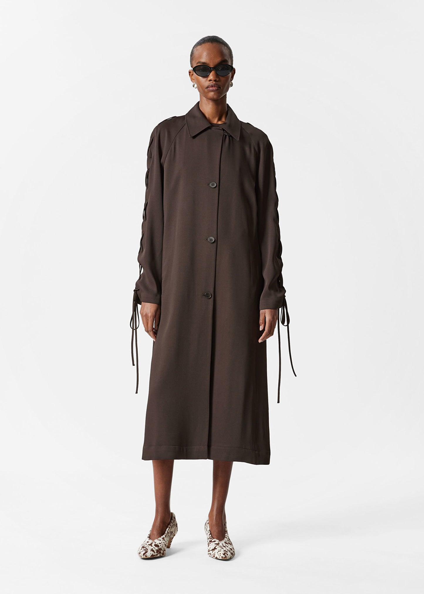 Lace-Up Car Coat