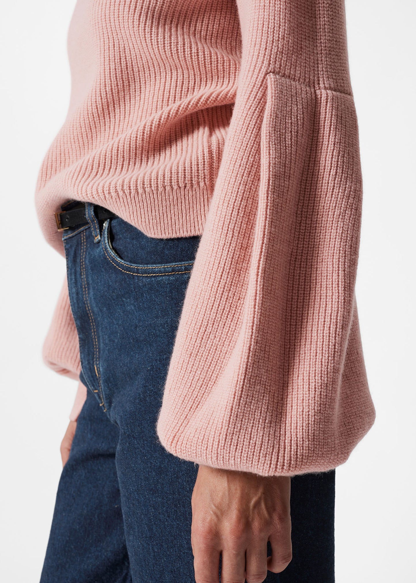 Collared Puff-Sleeve Jumper