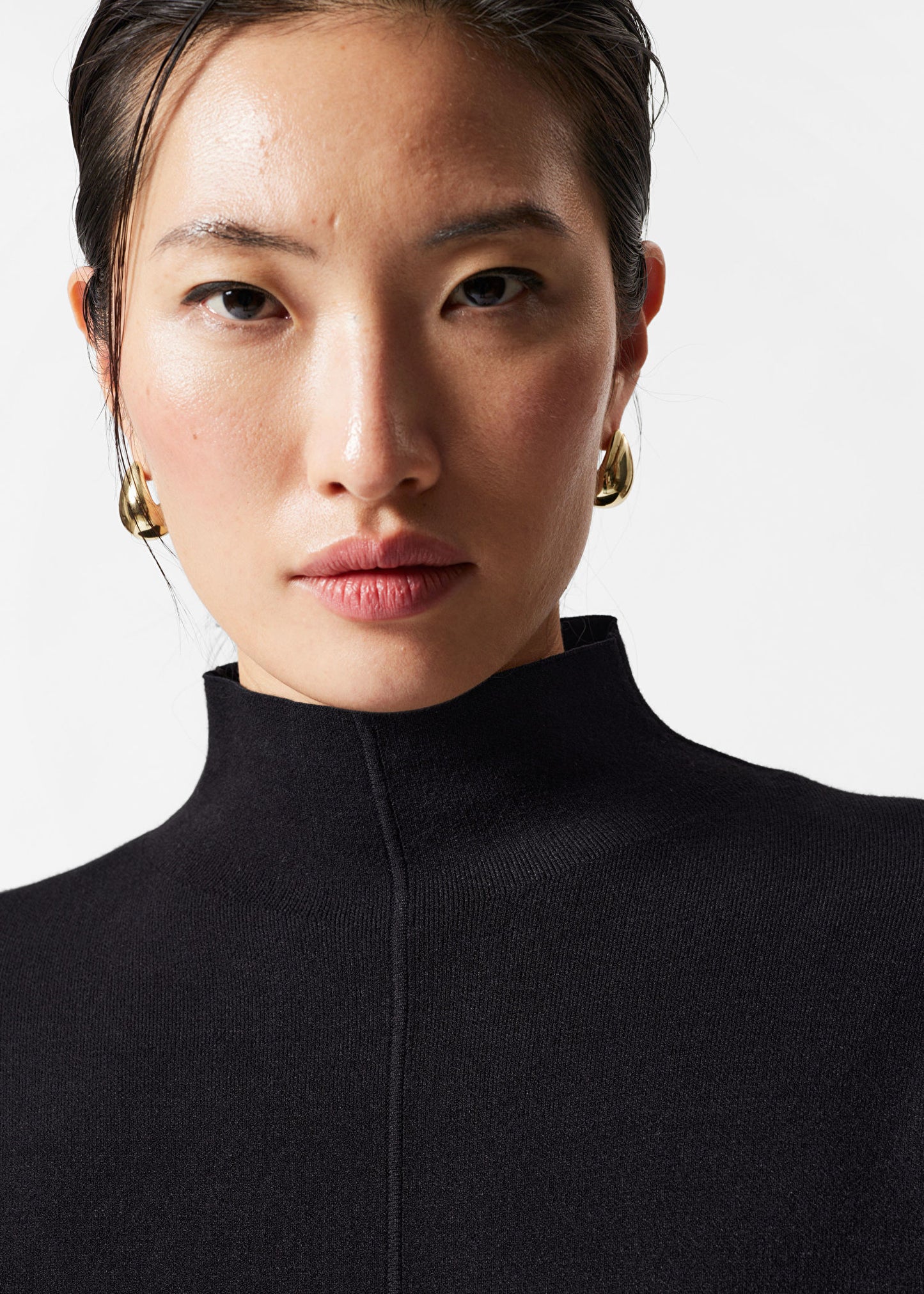 Mock-Neck Double-Knit Jumper