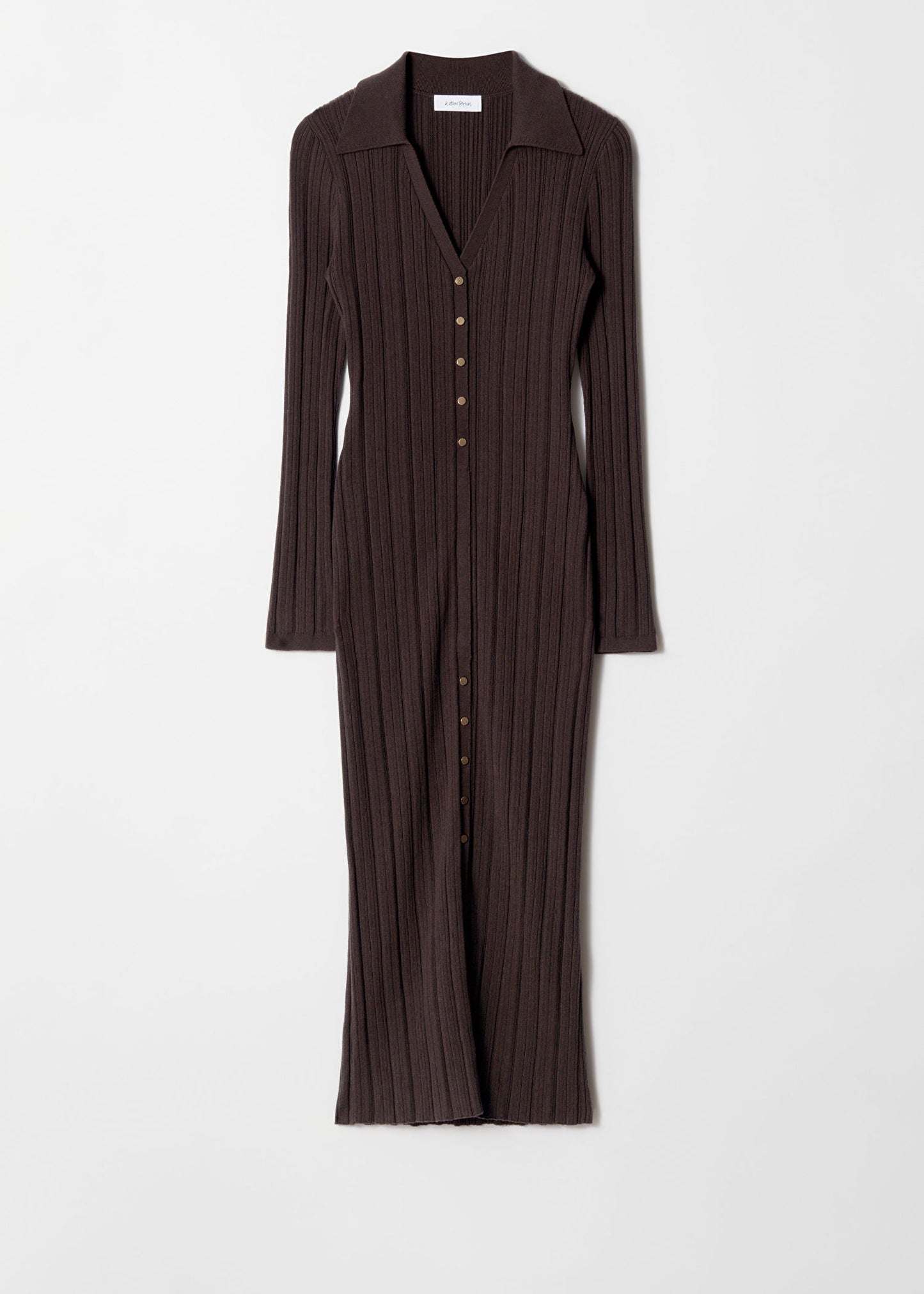 Rib-Knit Wool Maxi Dress