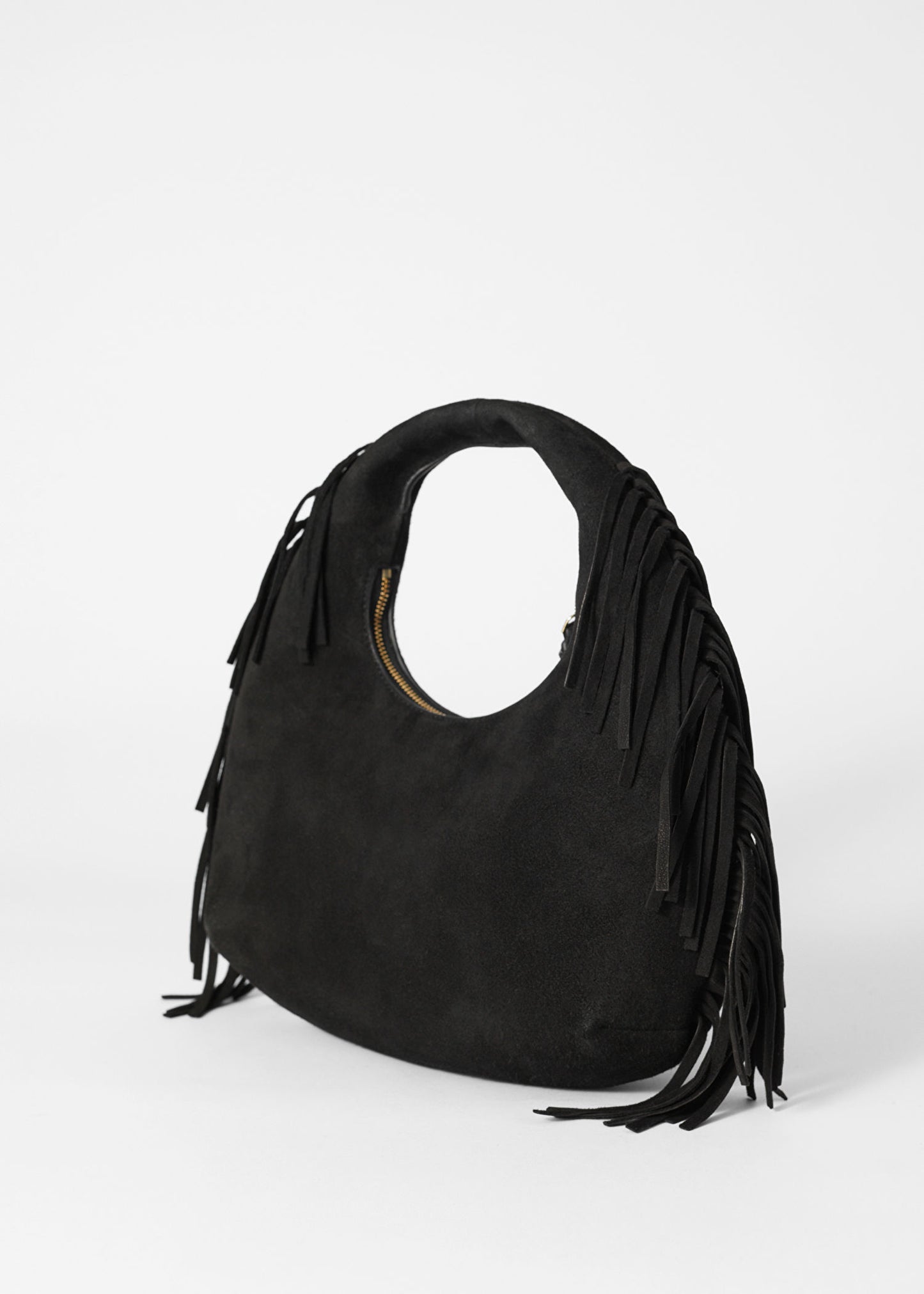 Small Fringed Suede Bag