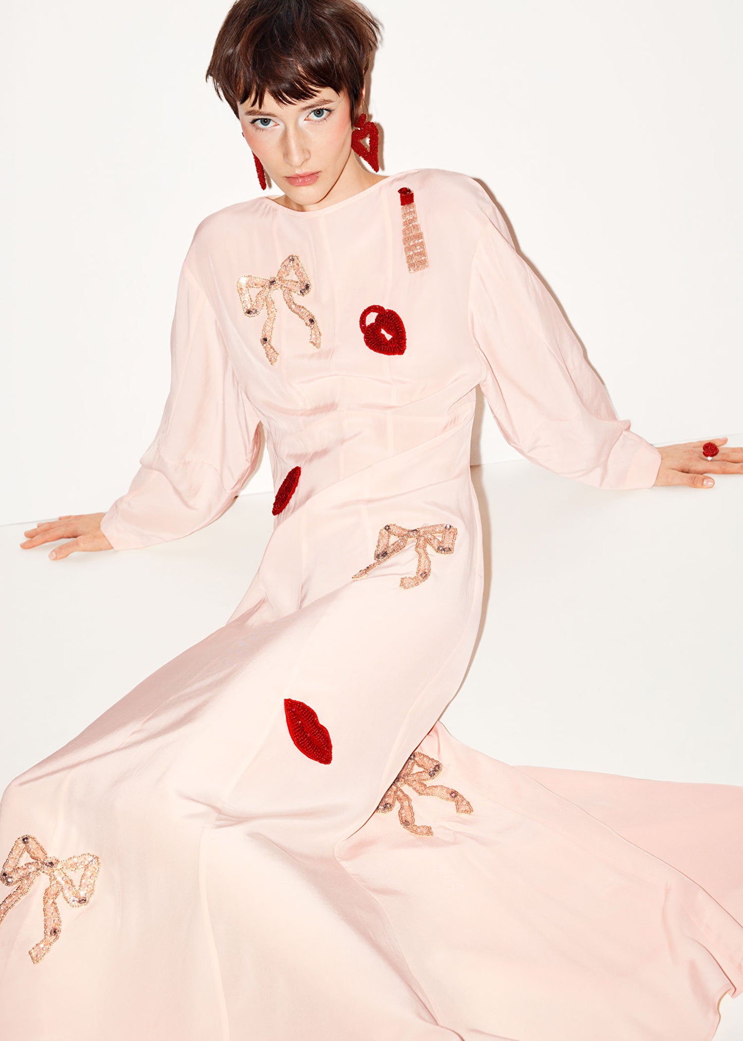 Bead-Embroidery Maxi Dress