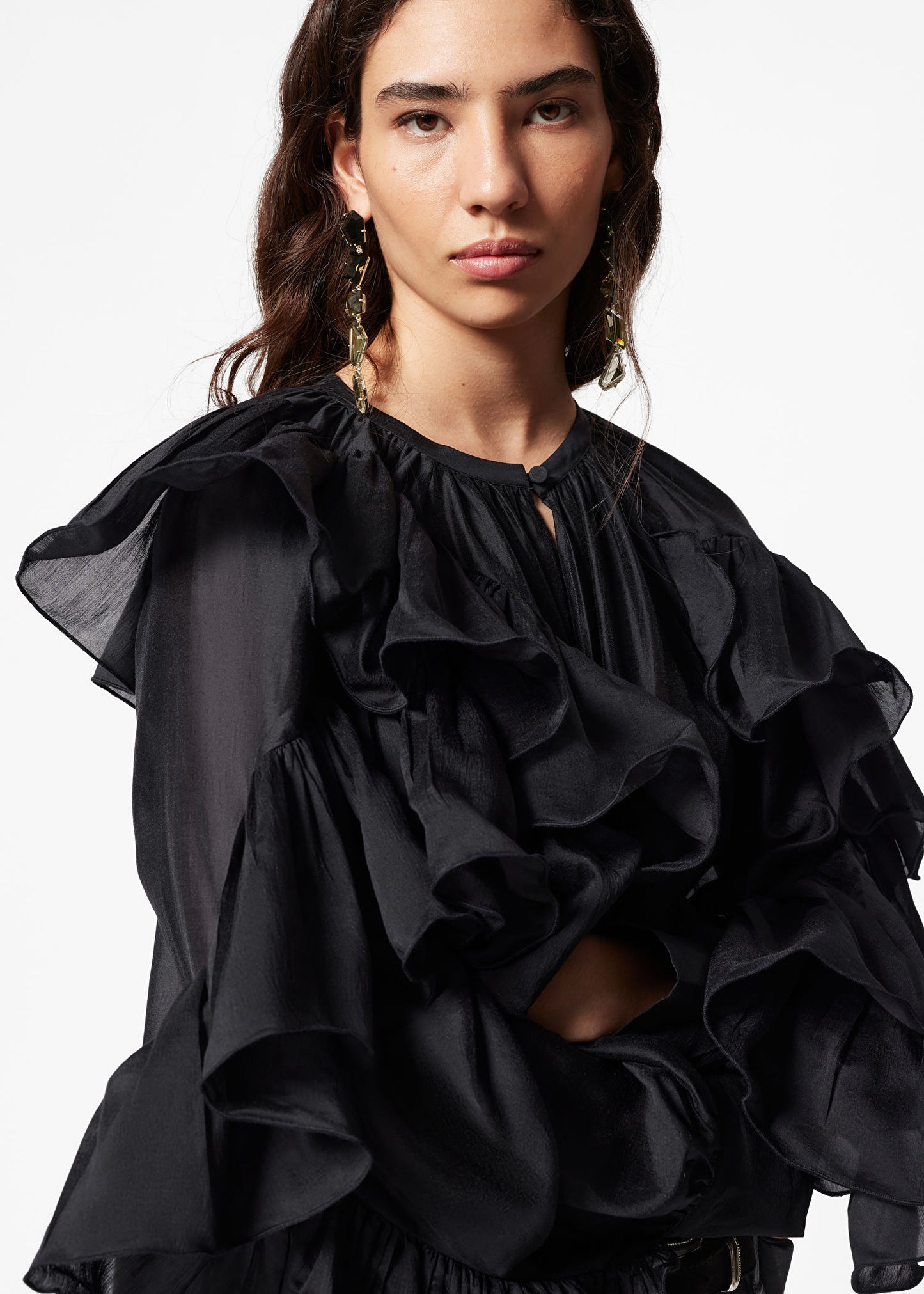 Asymmetric Ruffle Blouse