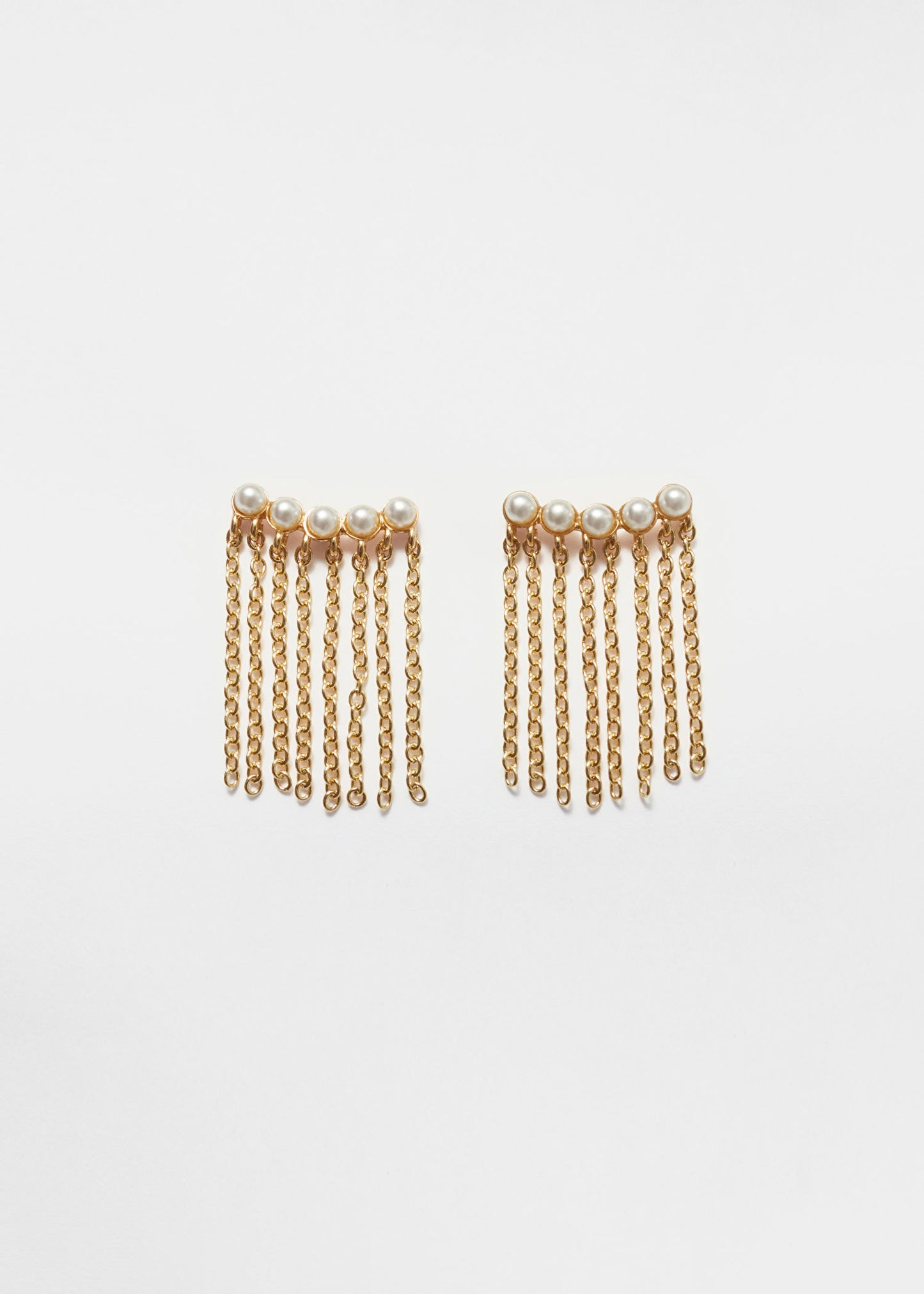 Beaded Chain-Pendant Earrings