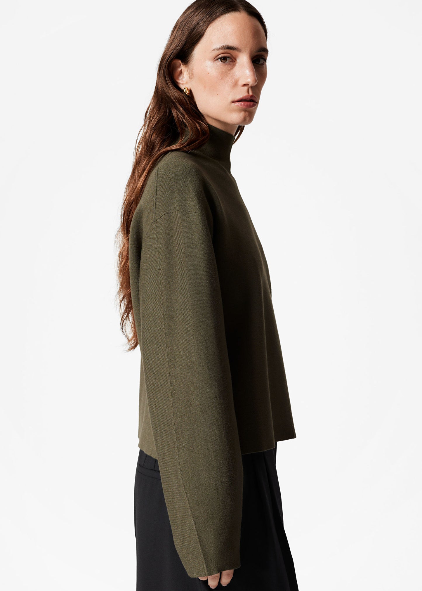 Mock-Neck Double-Knit Jumper
