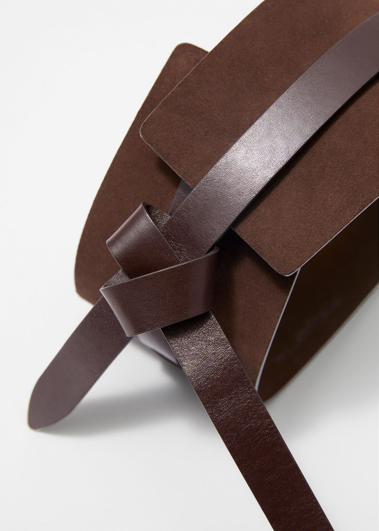 Leather-Trimmed Suede Waist Belt