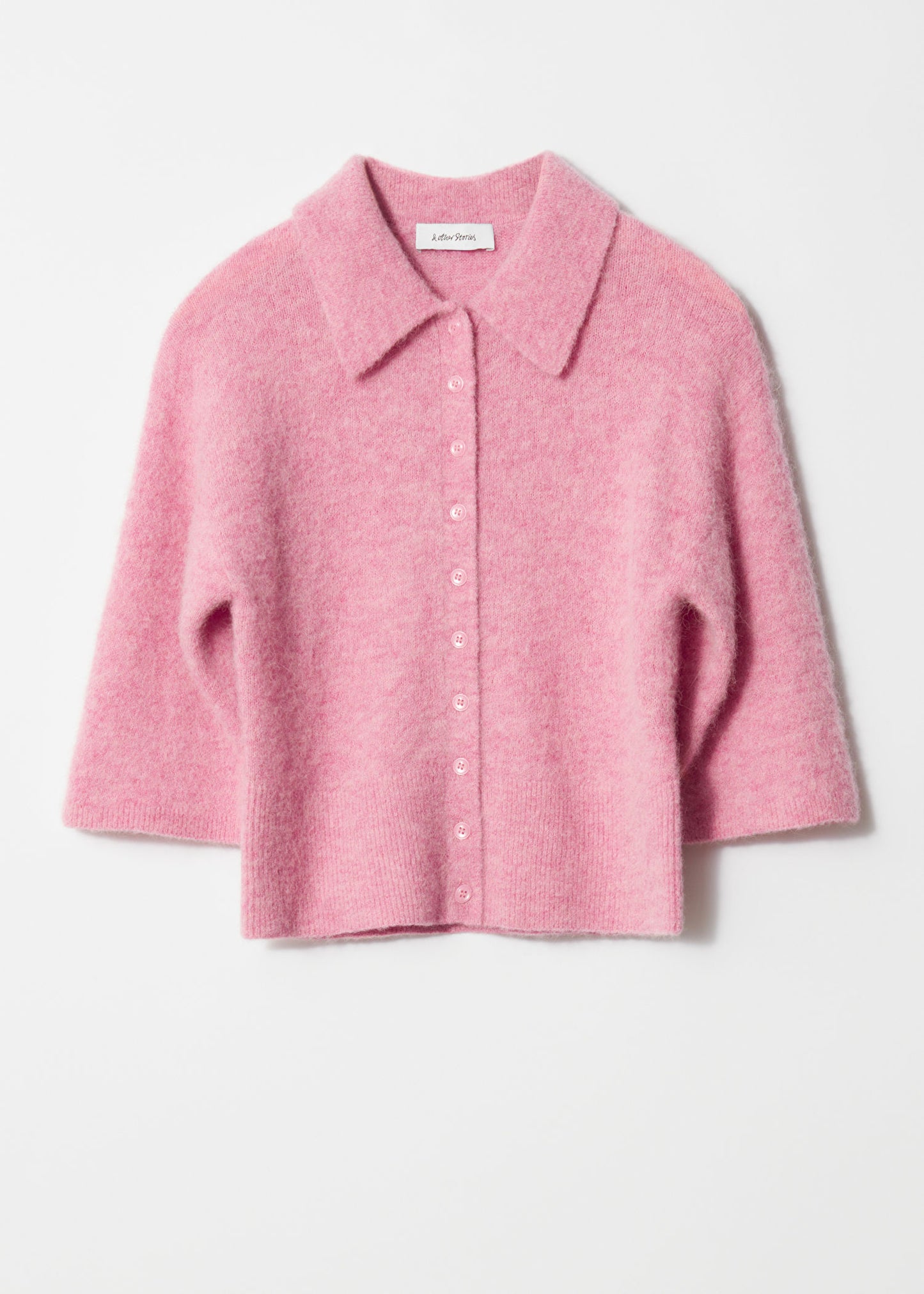 Alpaca-Blend Short-Sleeve Cardigan