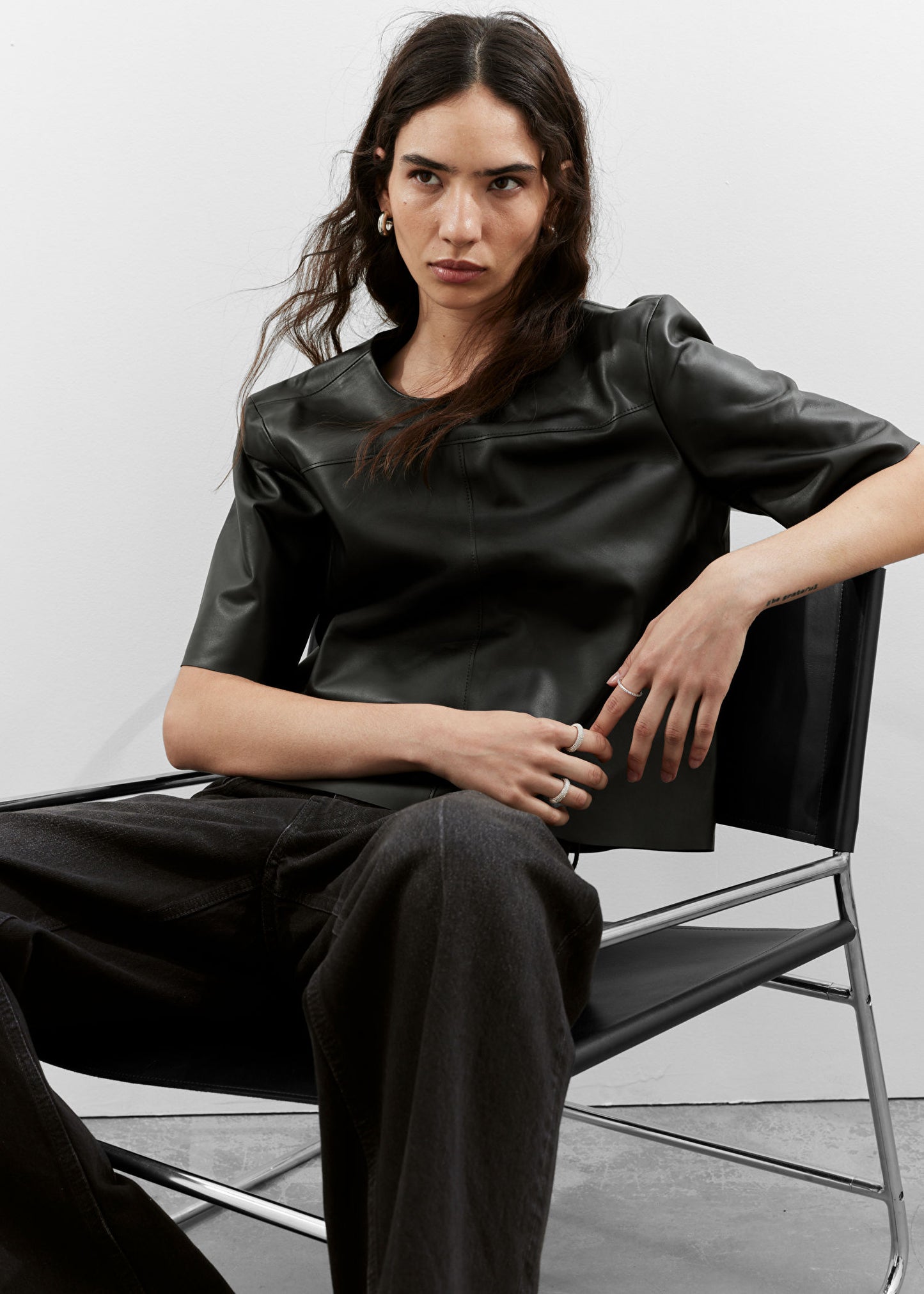 Boxy Leather T-Shirt