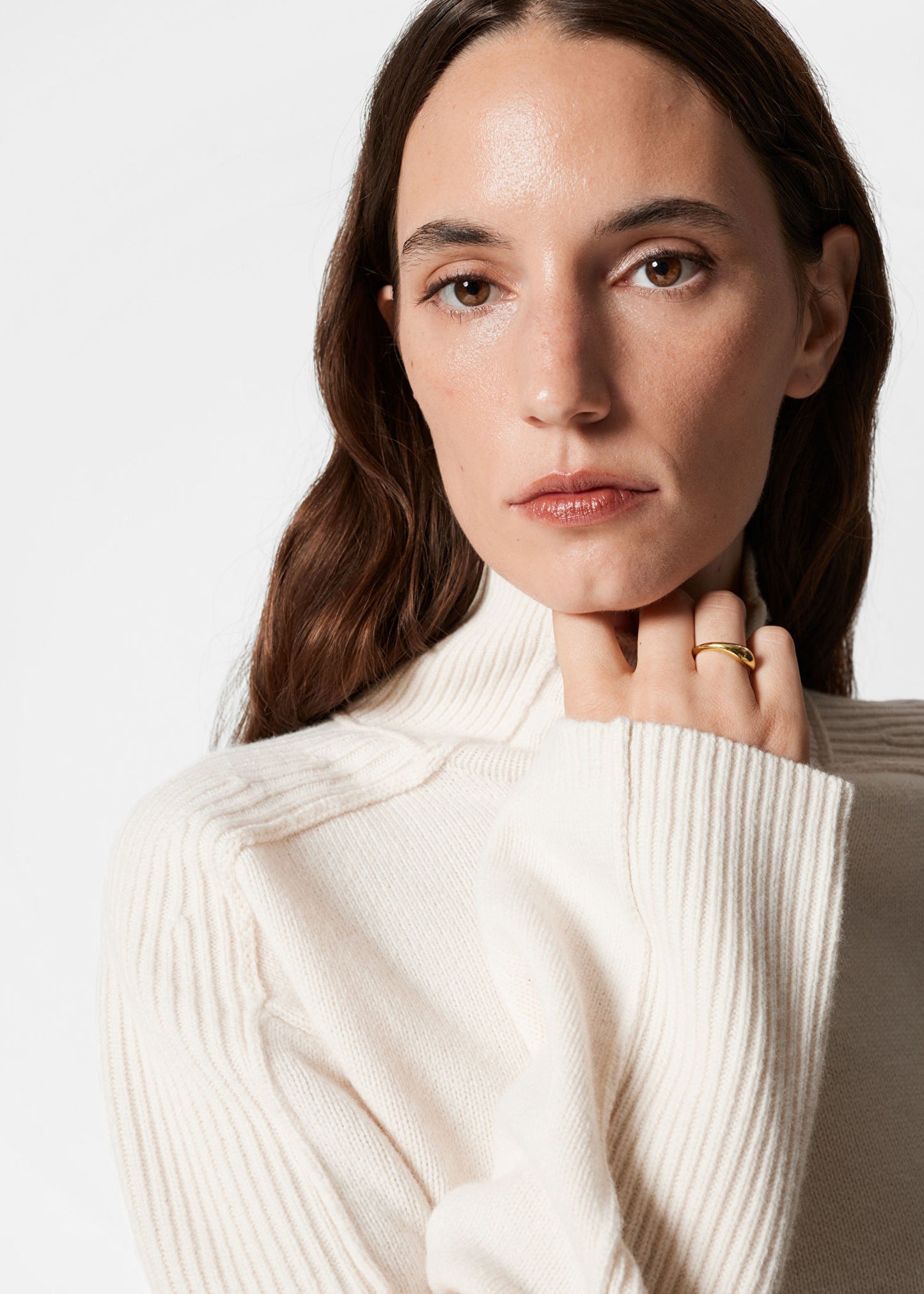 Panelled Wool Turtleneck Jumper