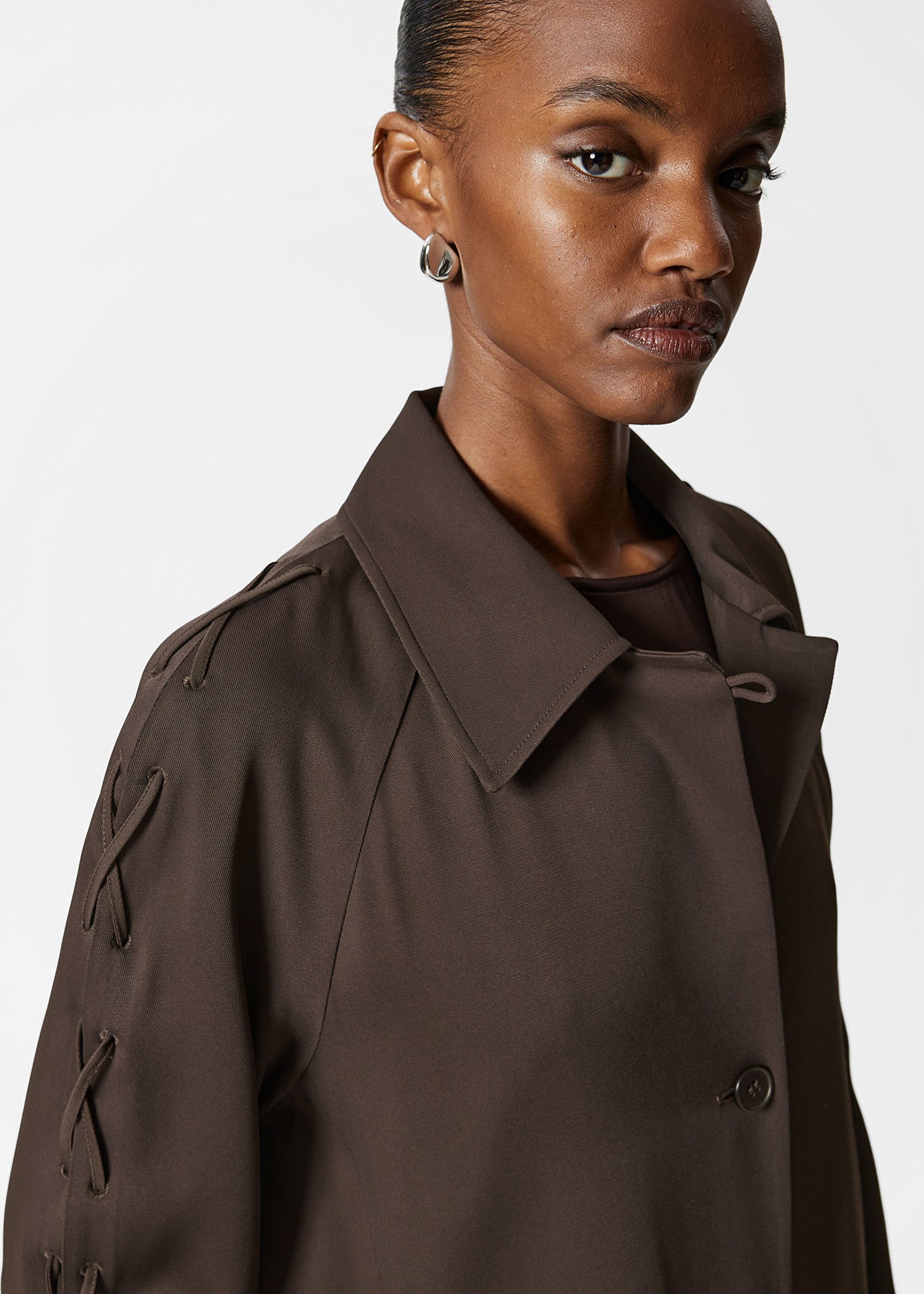 Lace-Up Car Coat