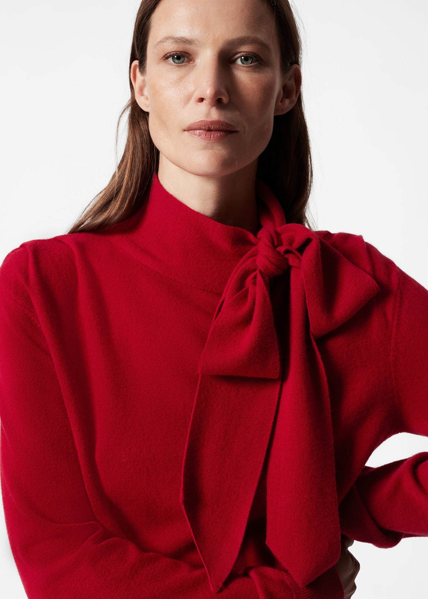 Bow-Detailed Merino Mini Dress