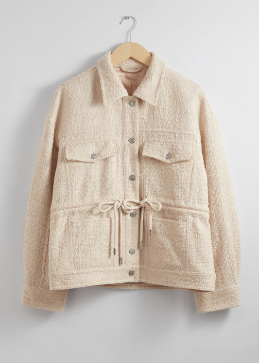 Tweed drawstring jacket