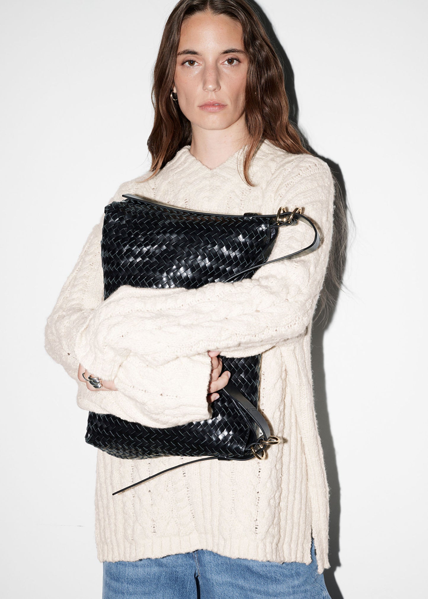 Cable-Knit V-Neck Jumper