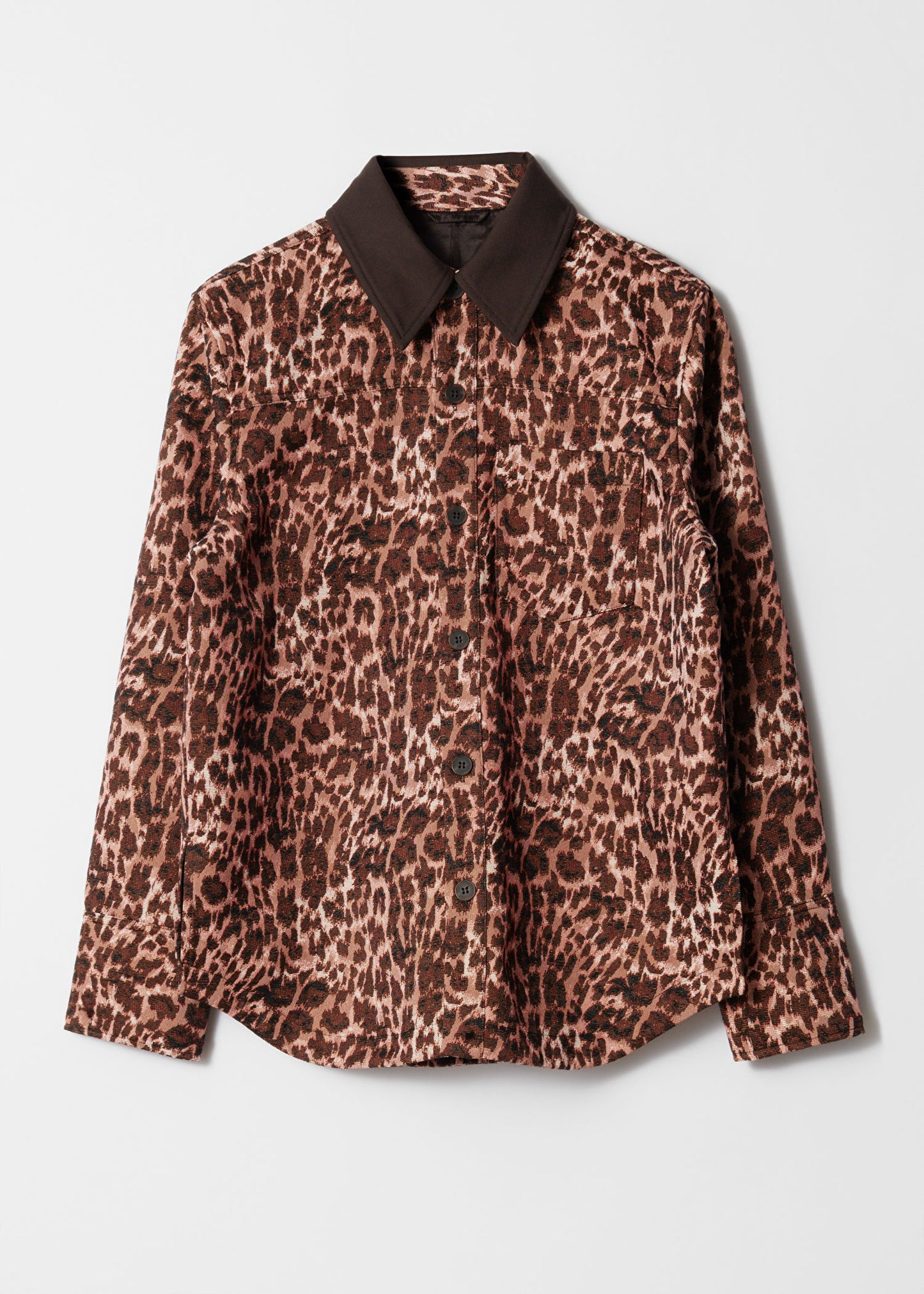Contrast Collar Jacquard Jacket
