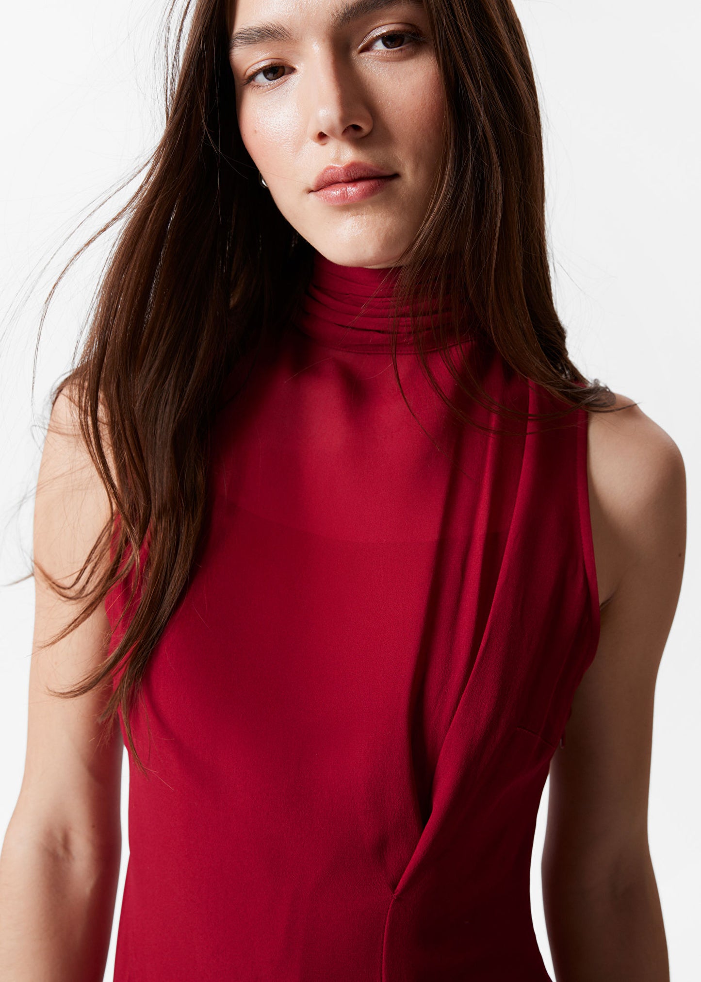 Scarf-Detail Midi Dress