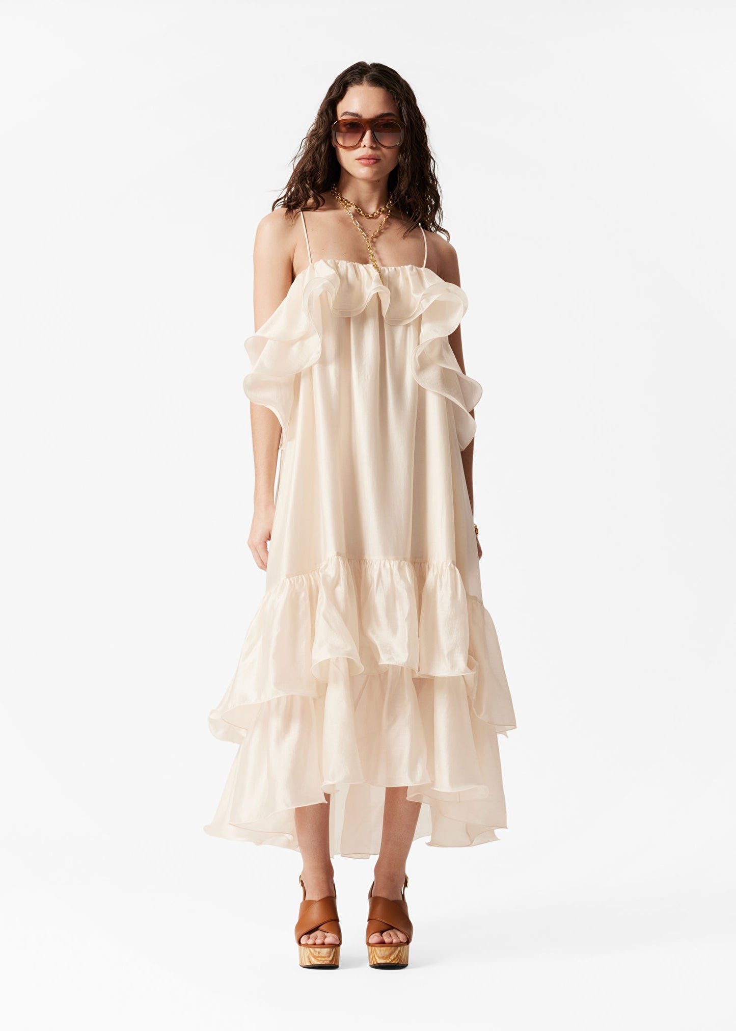 Off-Shoulder Ruffle Maxi Dress