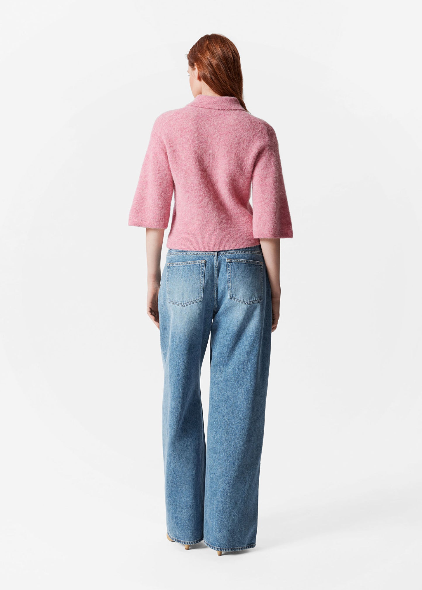 Alpaca-Blend Short-Sleeve Cardigan