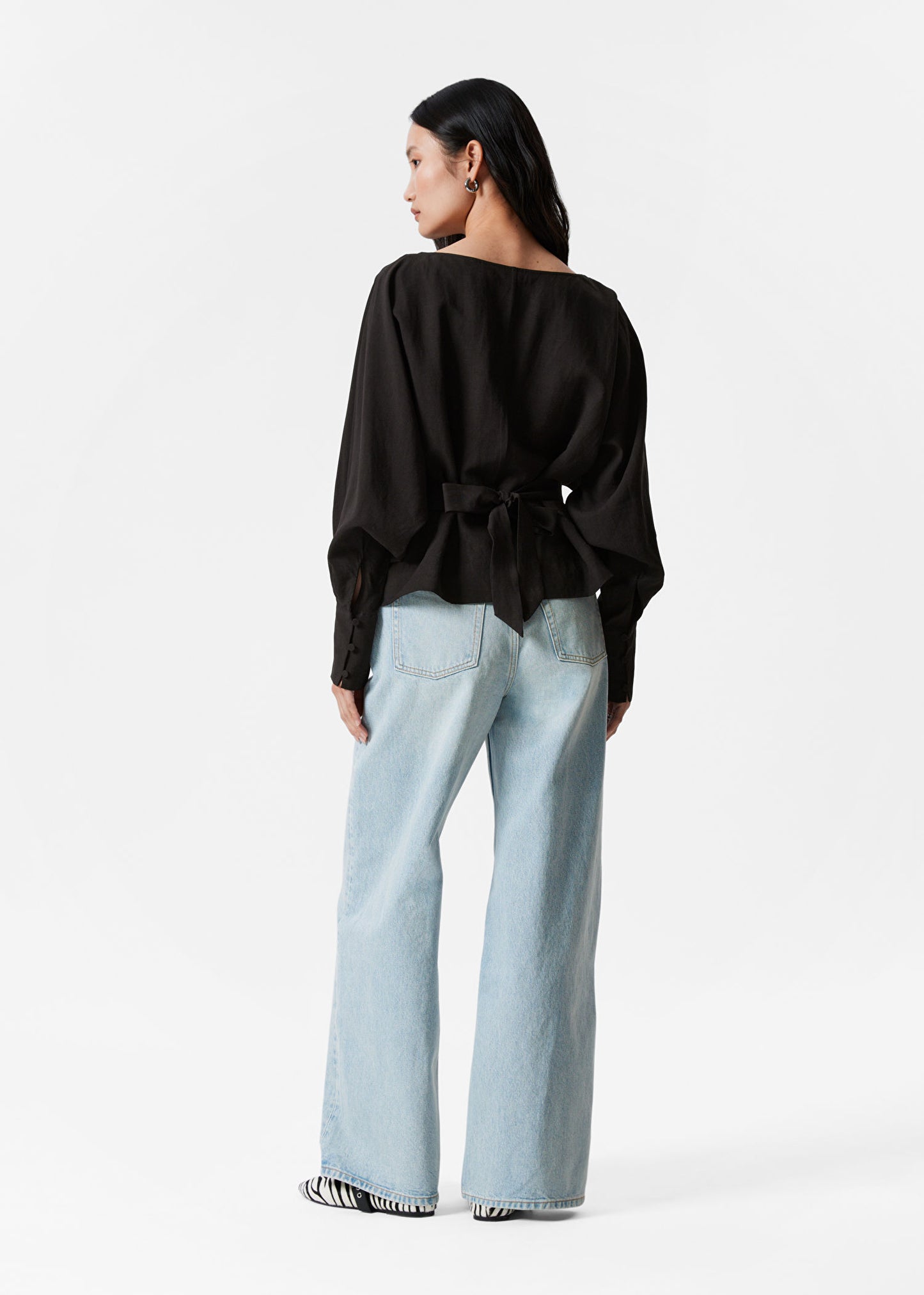 Pleated Boatneck Blouse