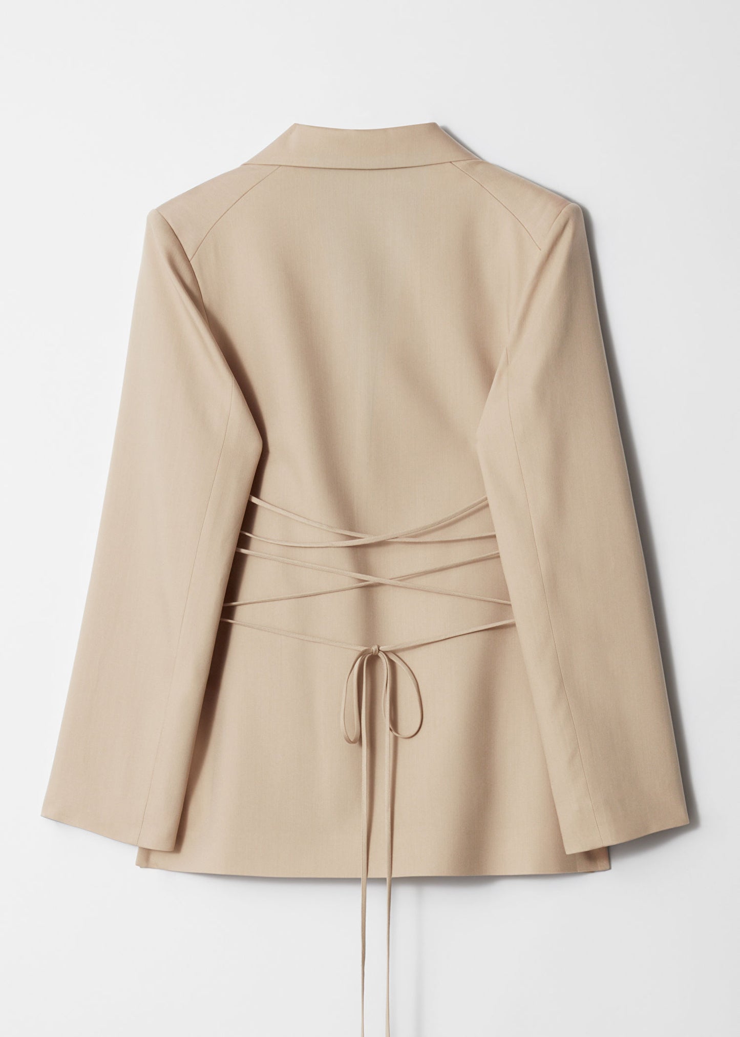 Single-Breasted Lace-Up Blazer