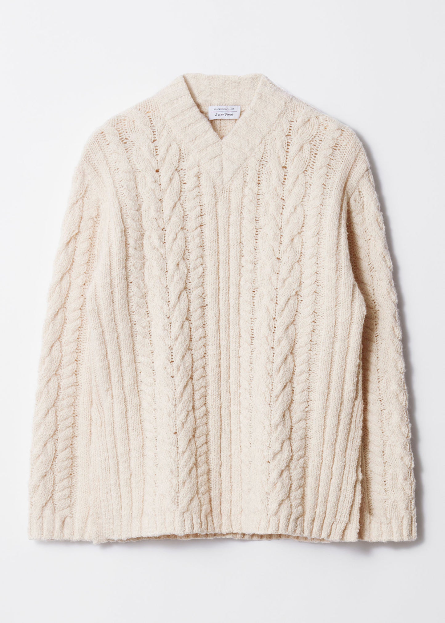 Cable-Knit V-Neck Jumper