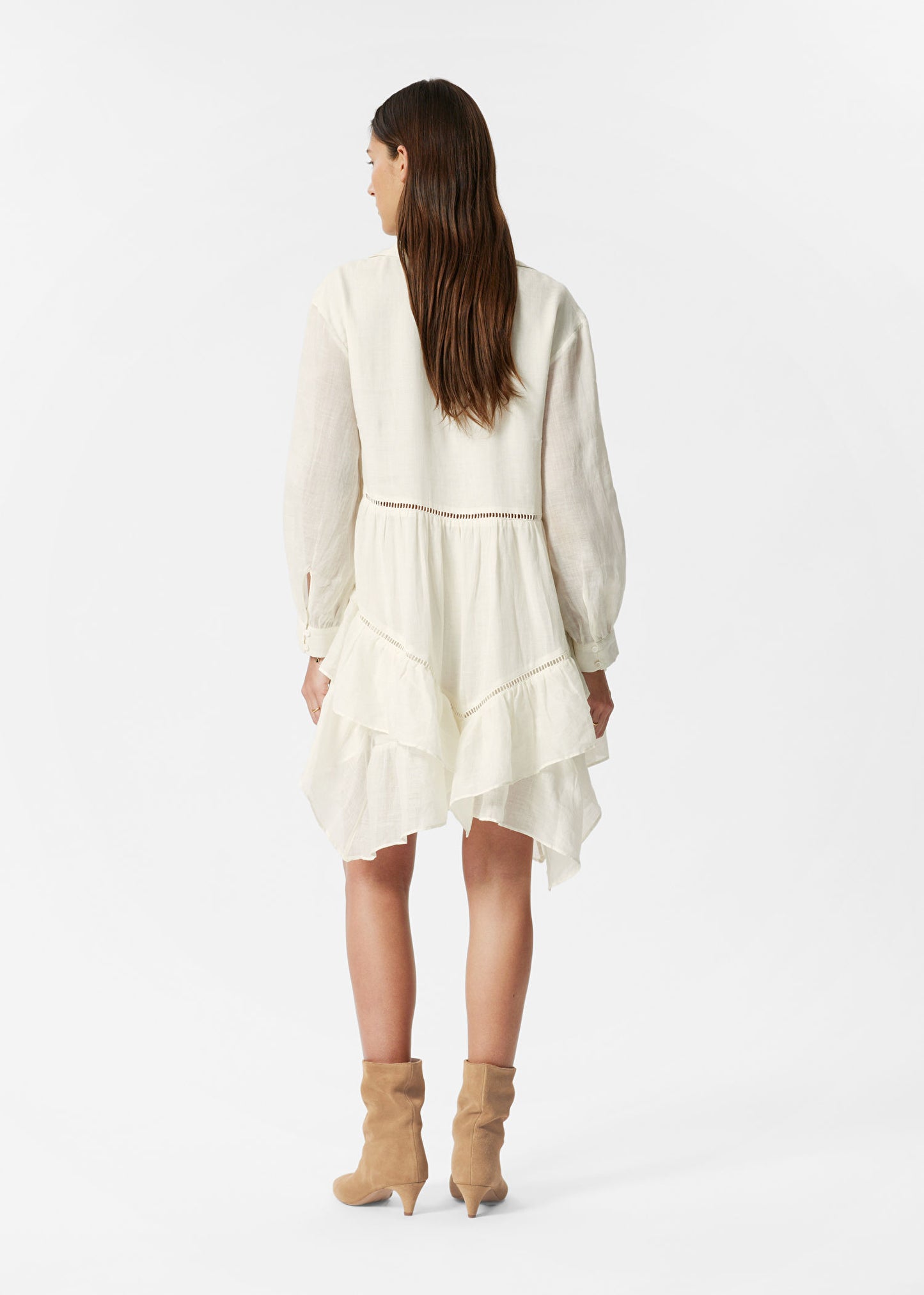 Ruffle Ramie Mini Dress