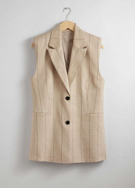 Linen-blend blazer waistcoat