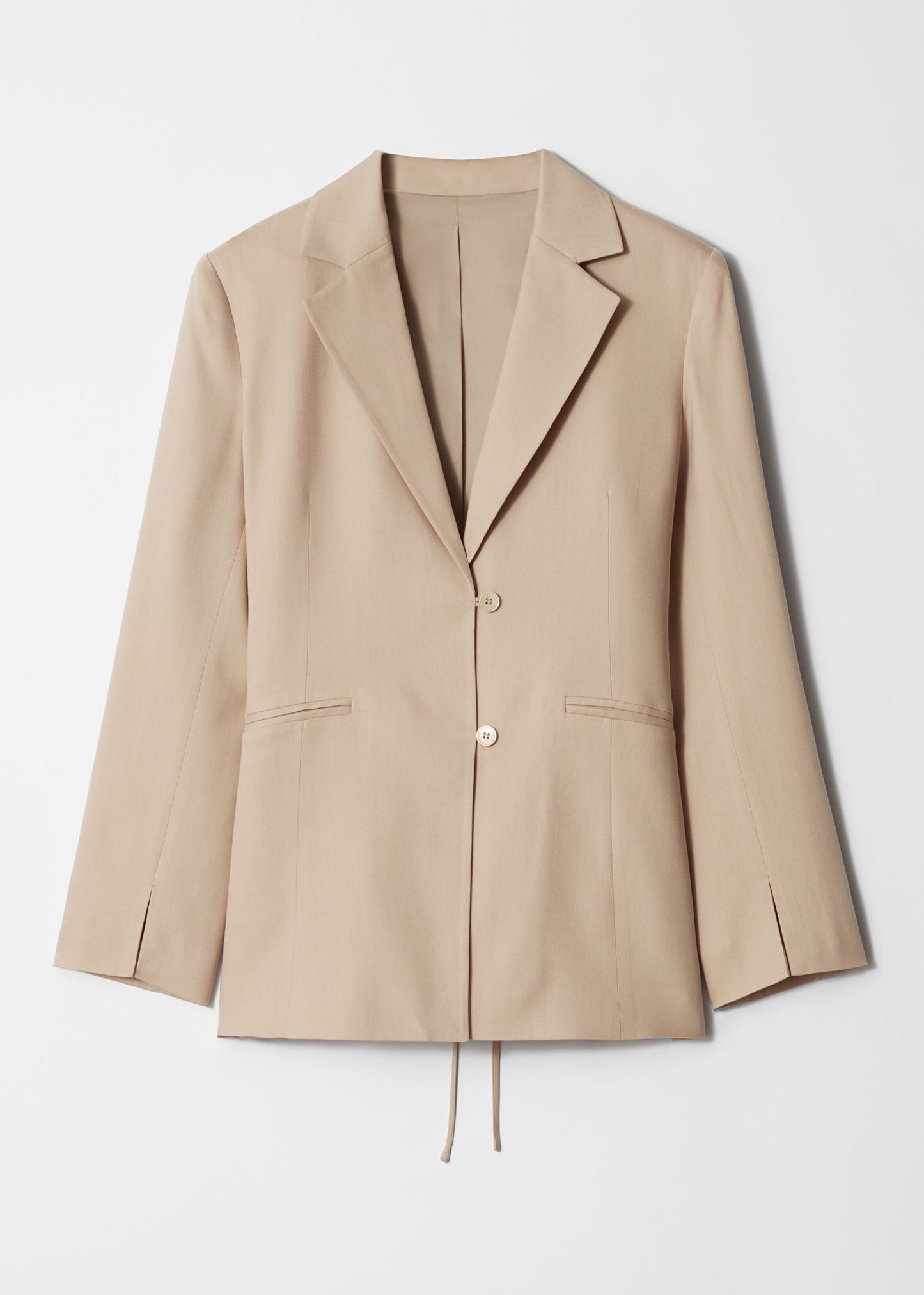 Single-Breasted Lace-Up Blazer