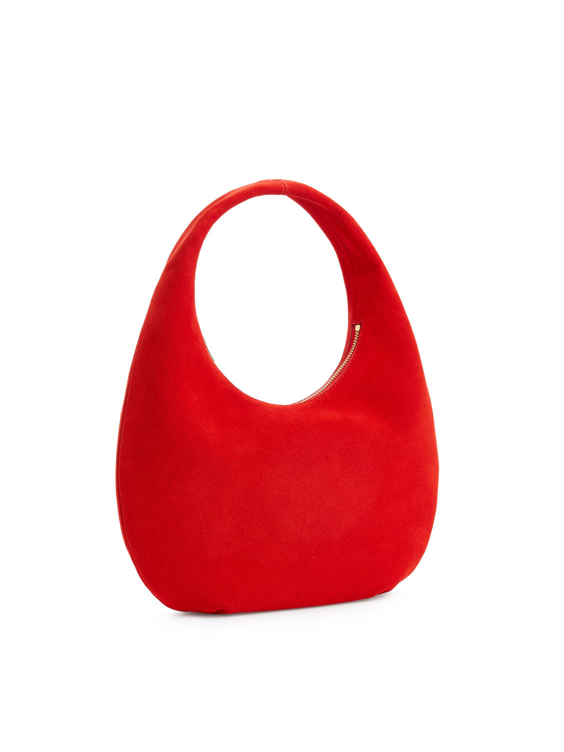 Rounded suede bag
