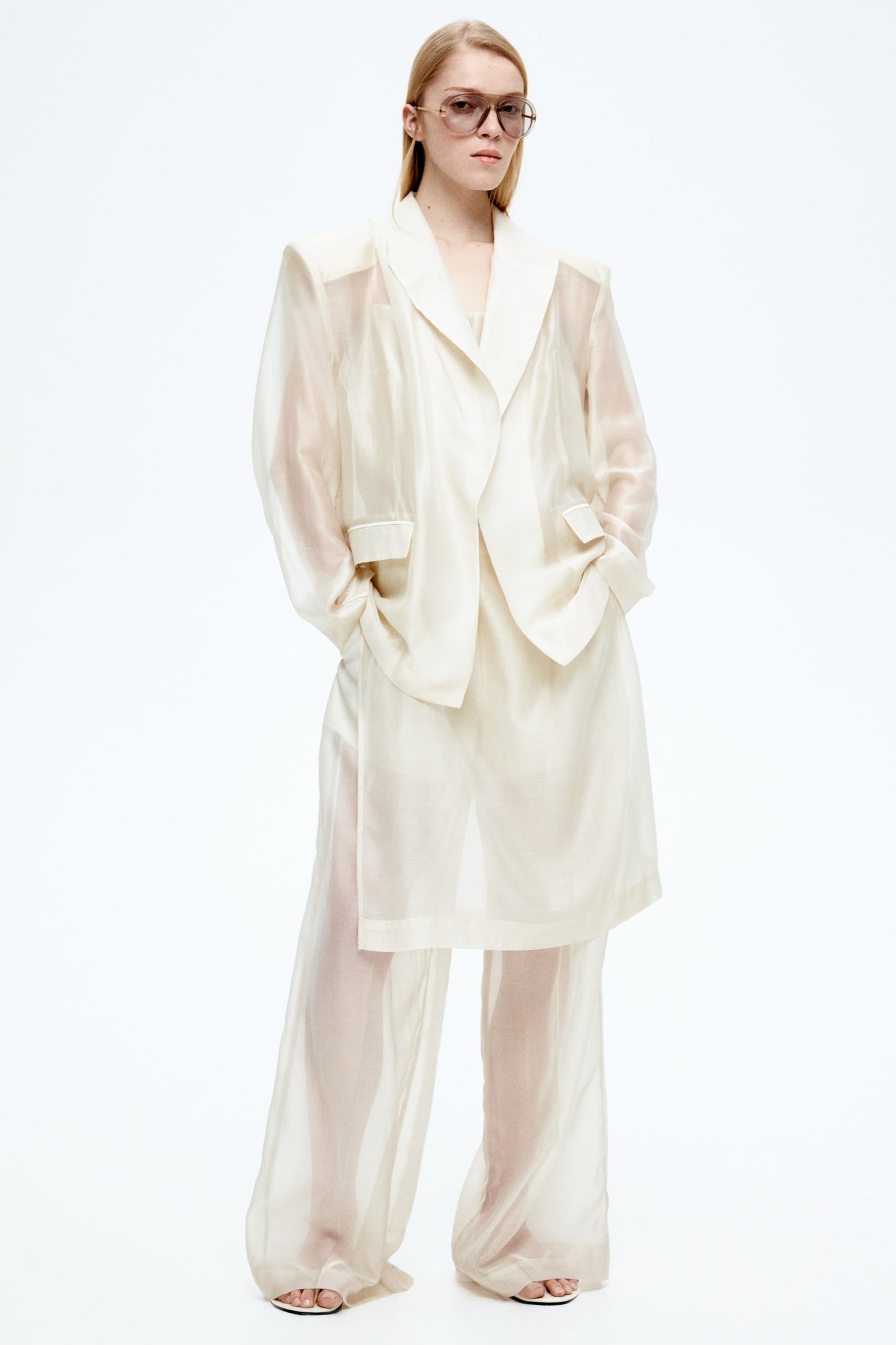 Oversized sheer blazer