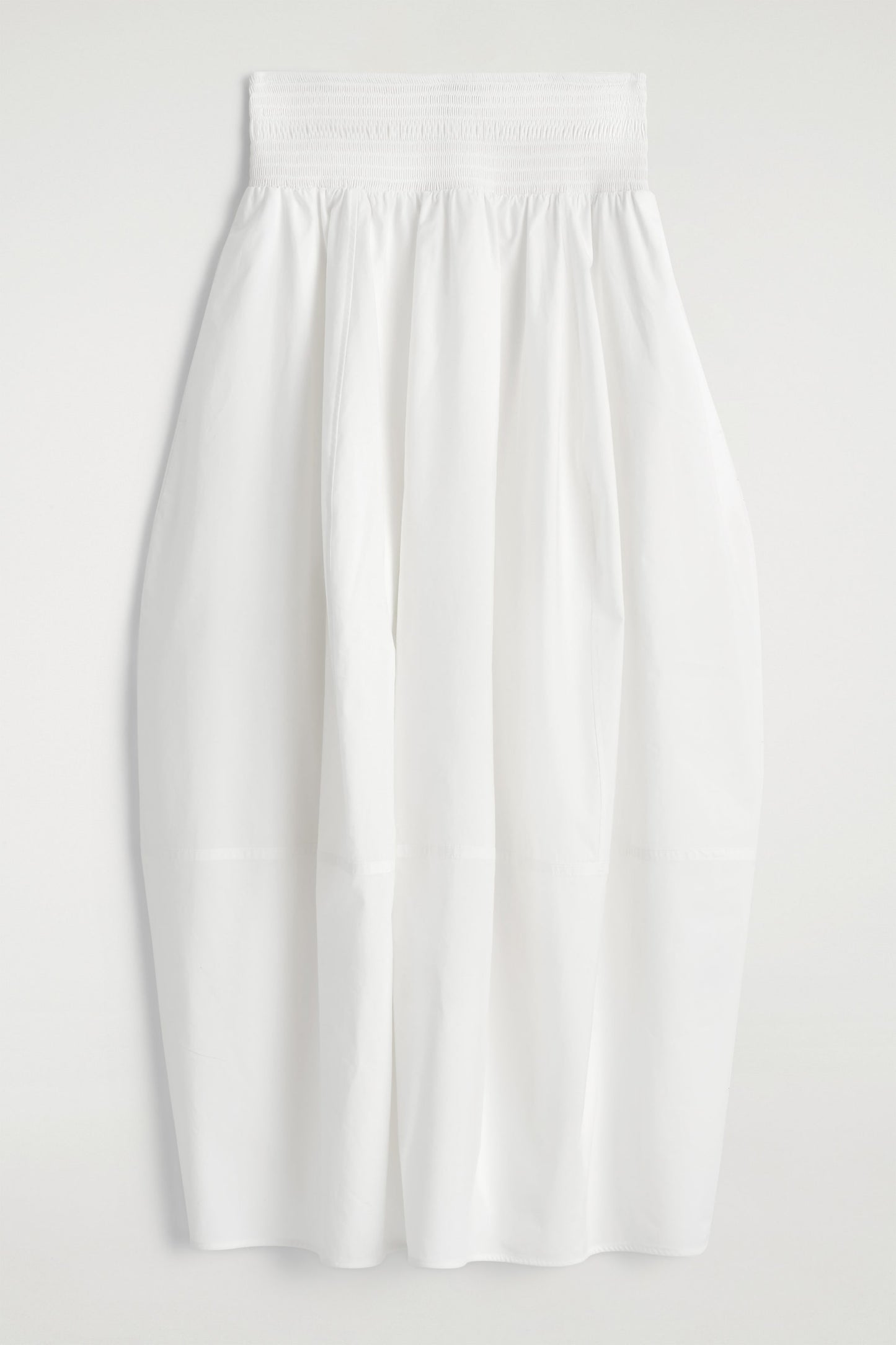 Smocked Panelled Midi Skirt