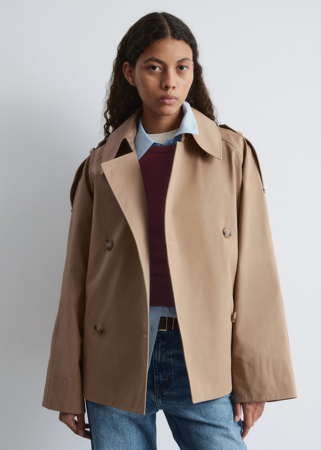Double-Breasted Trench Jacket