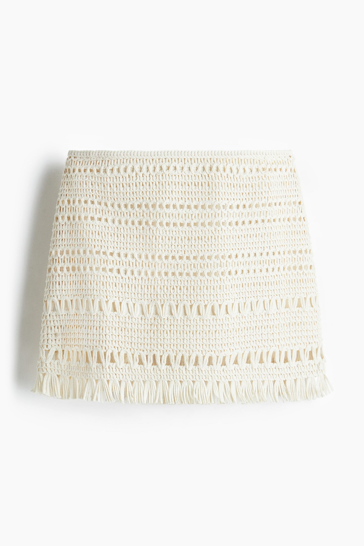 Crochet-look mini skirt