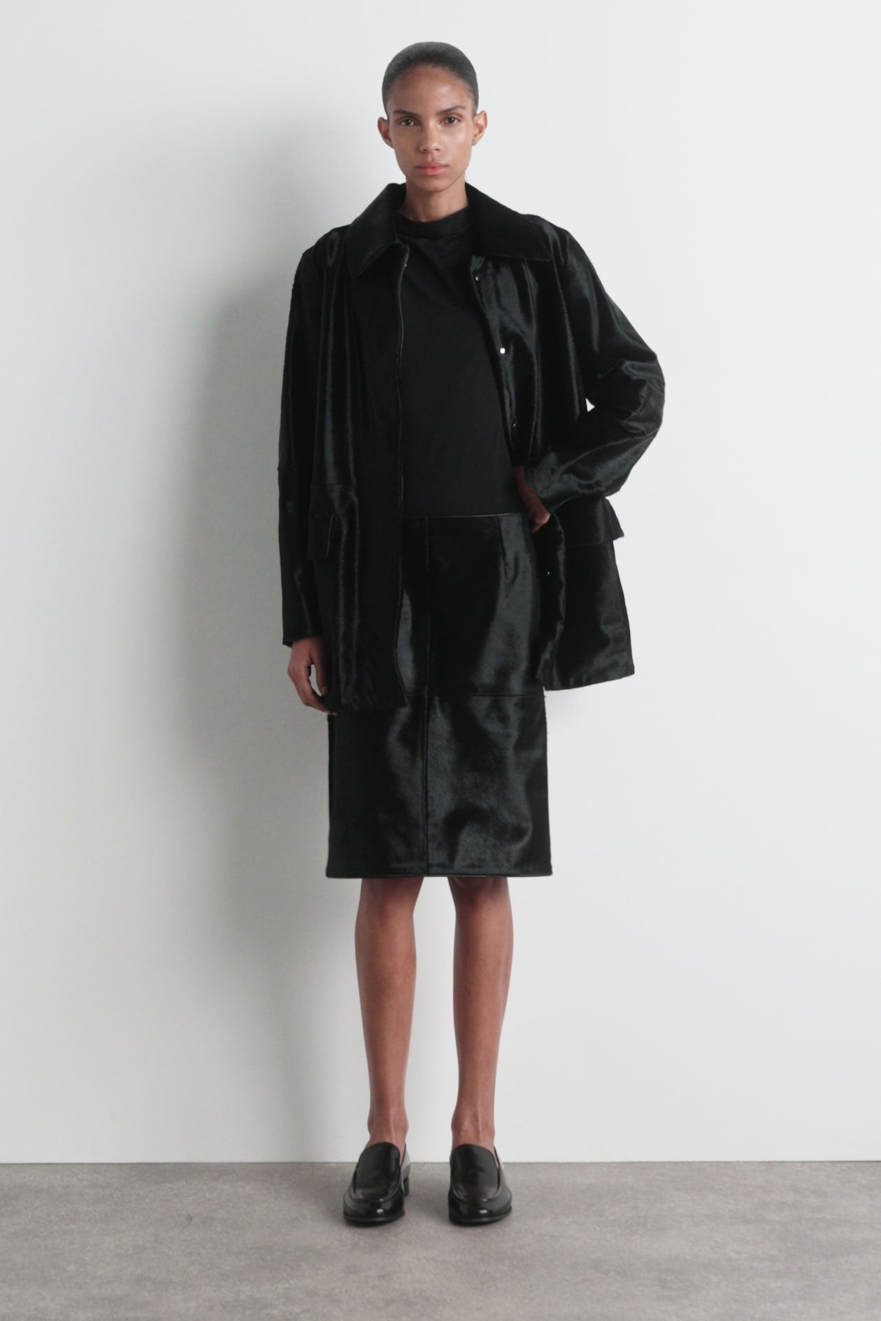 Pony Hair Midi Skirt