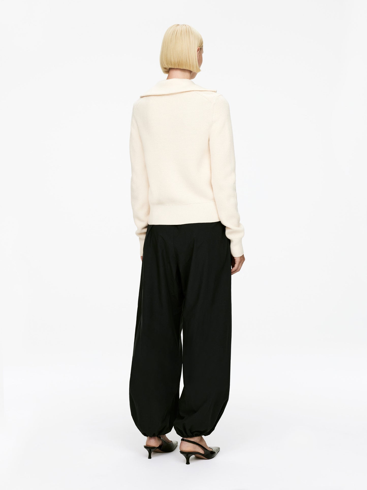 Wool-Cotton Zip Cardigan